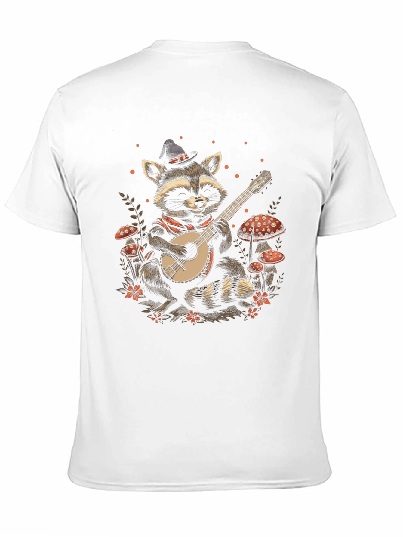 Raccoon Banjo Player T-Shirt - Black