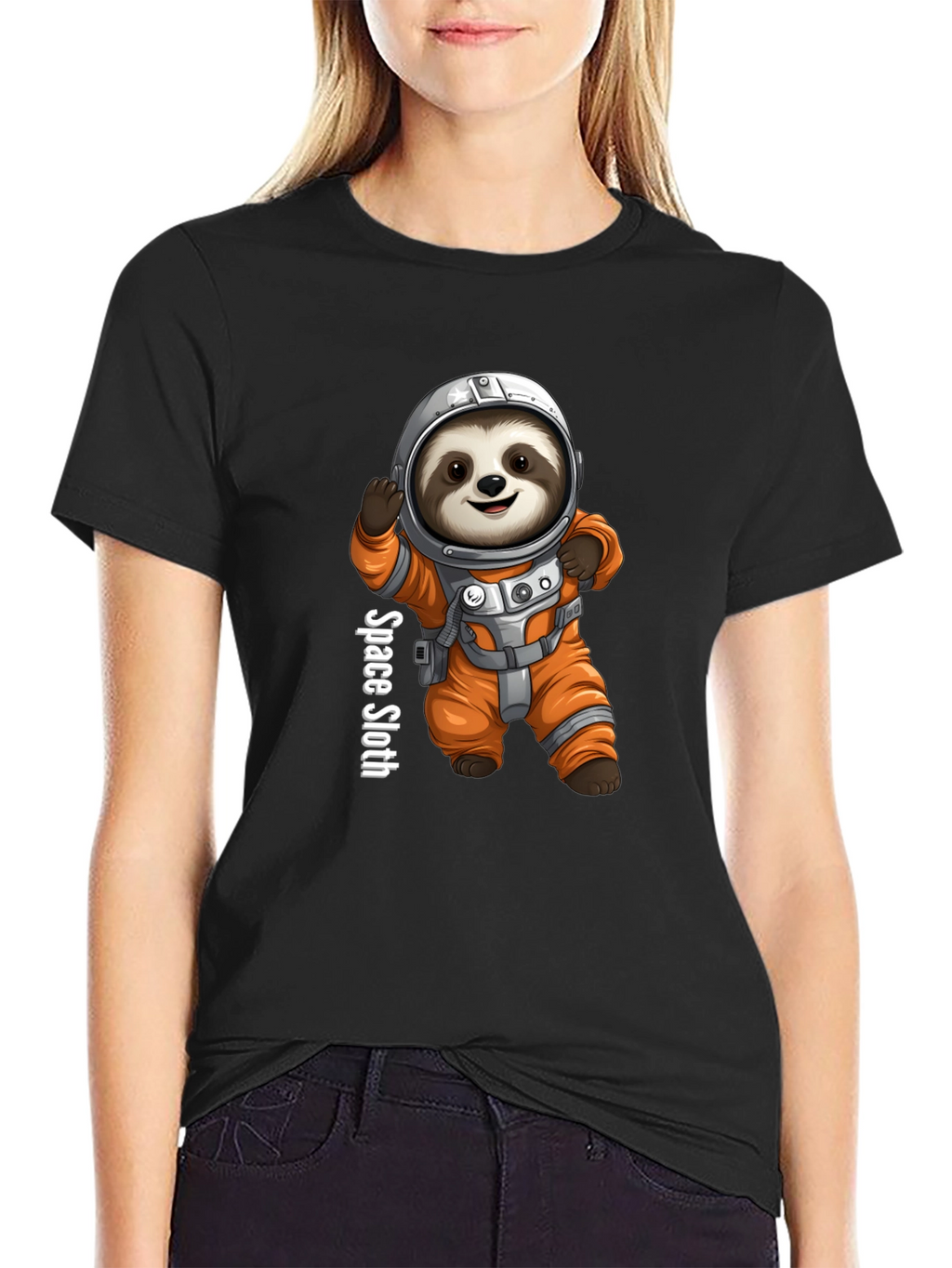 Space Sloth Graphic Tee - Funny Astronaut Design