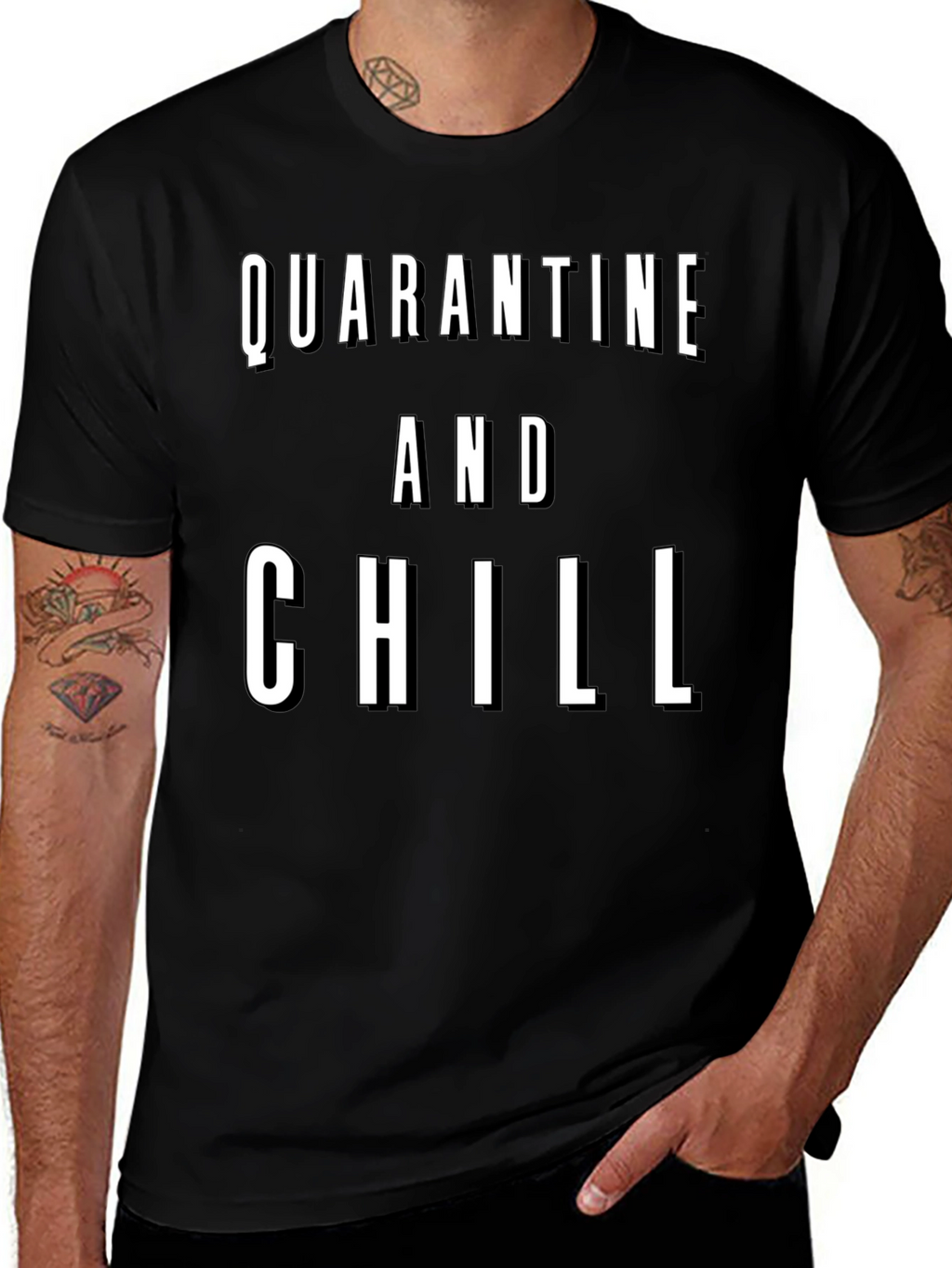 Quarantine and Chill Graphic Tee - Black T-Shirt