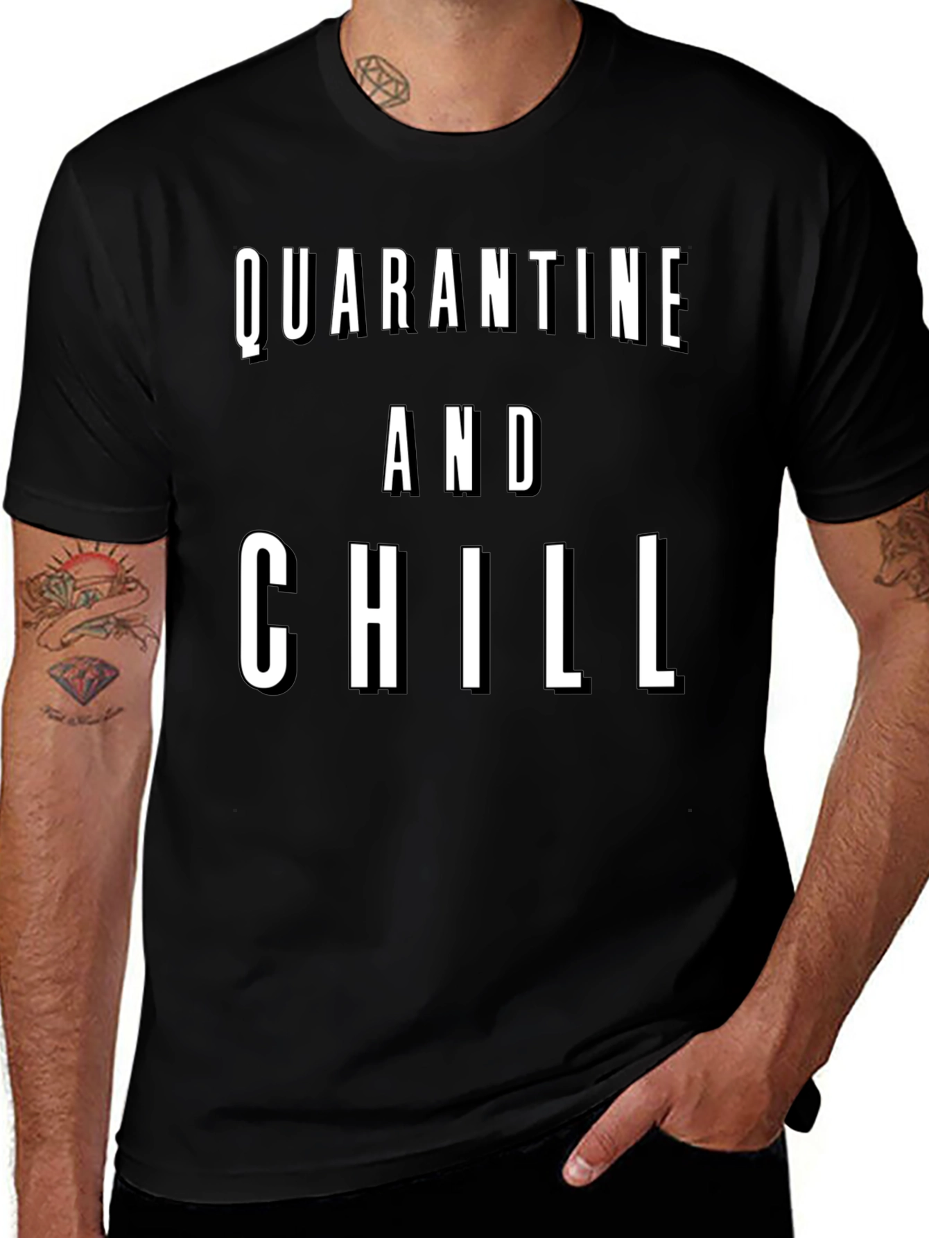 Quarantine and Chill Graphic Tee - Black T-Shirt