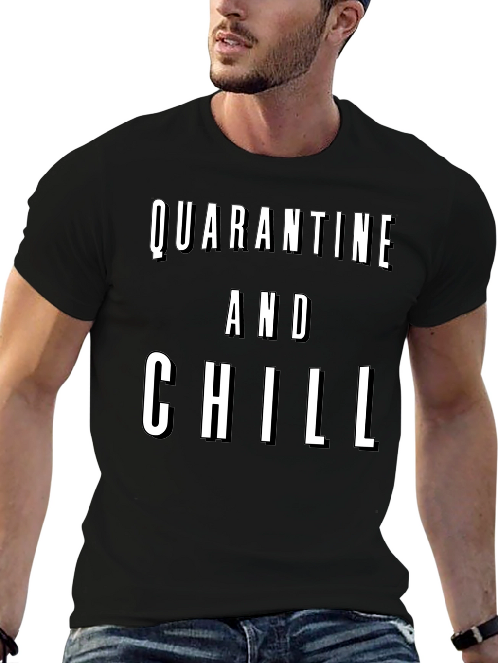 Quarantine and Chill Graphic Tee - Black T-Shirt