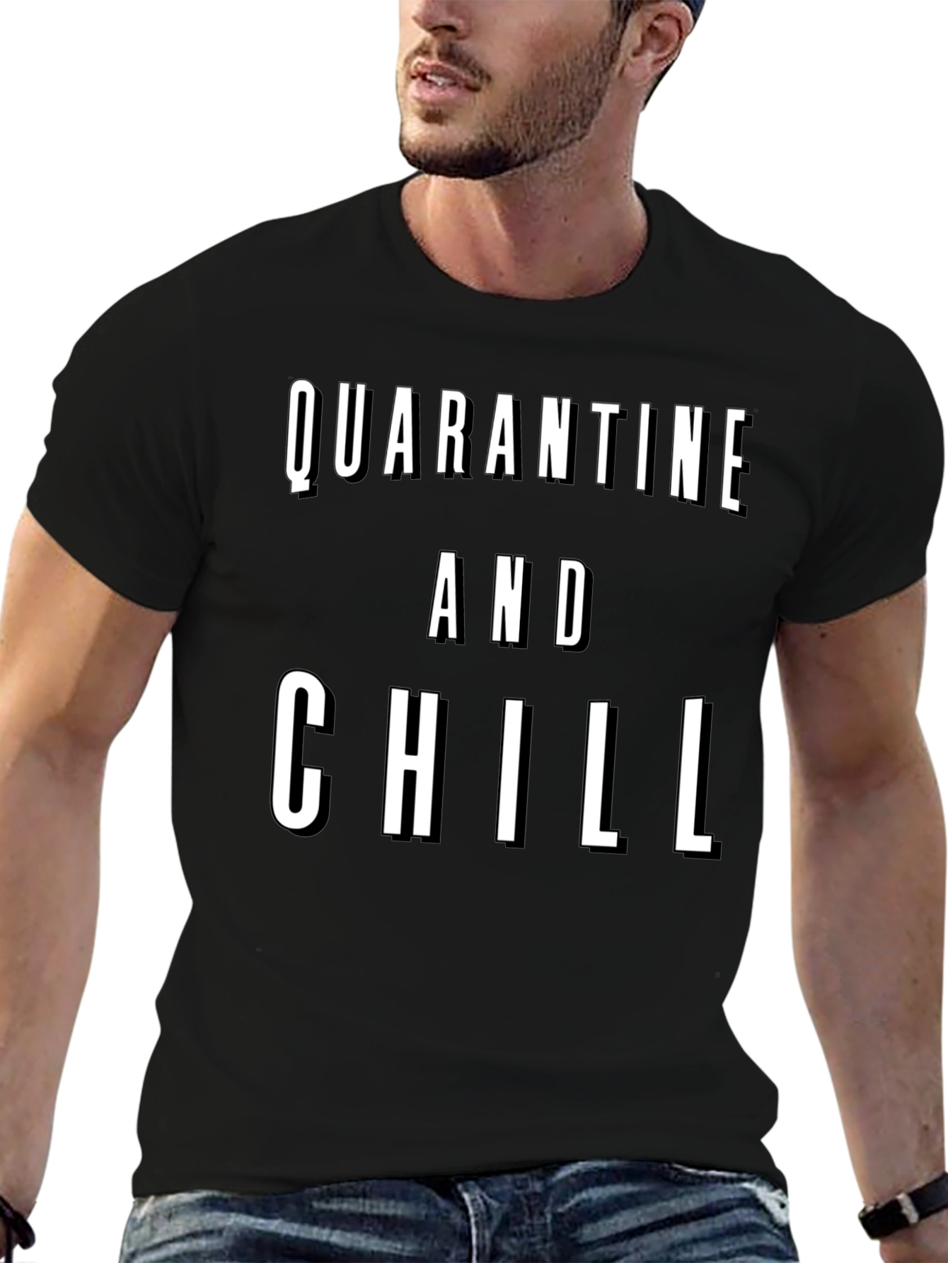 Quarantine and Chill Graphic Tee - Black T-Shirt