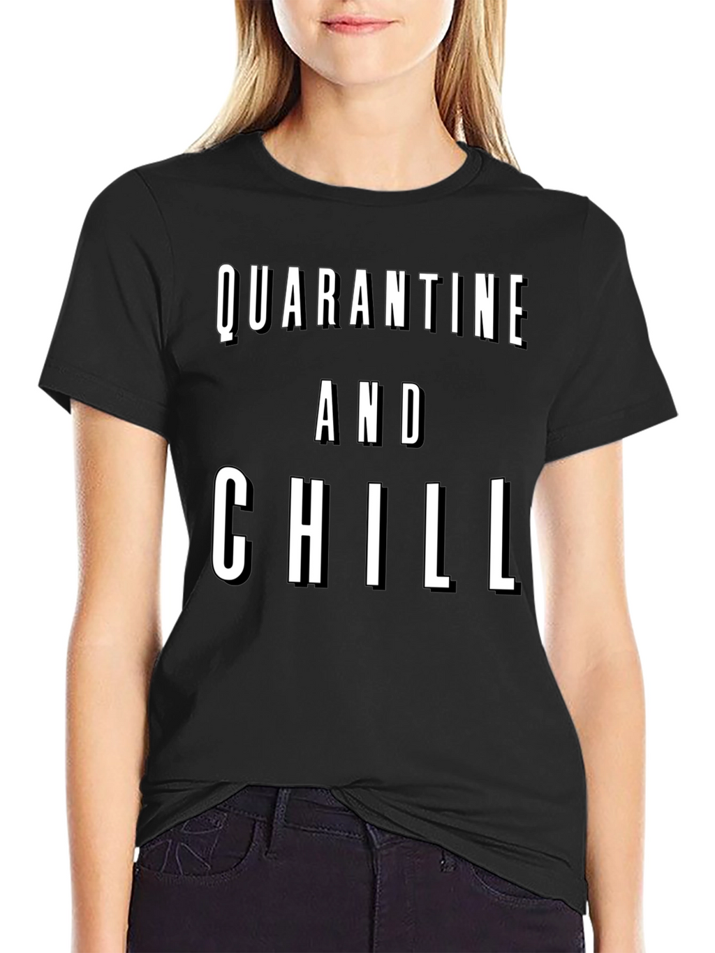 Quarantine and Chill Graphic Tee - Black T-Shirt
