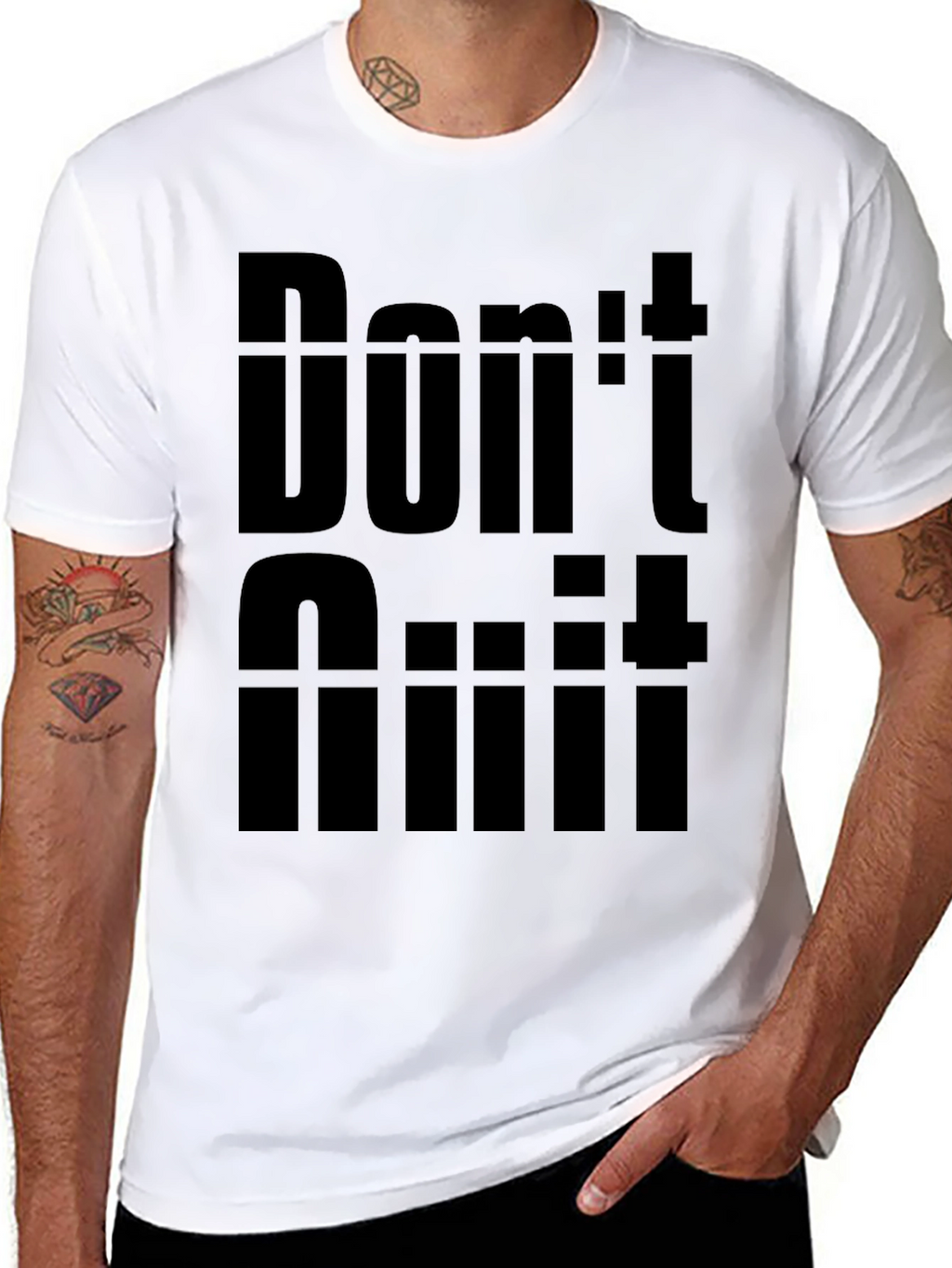 Dont Quit Motivation Graphic Tee - Black