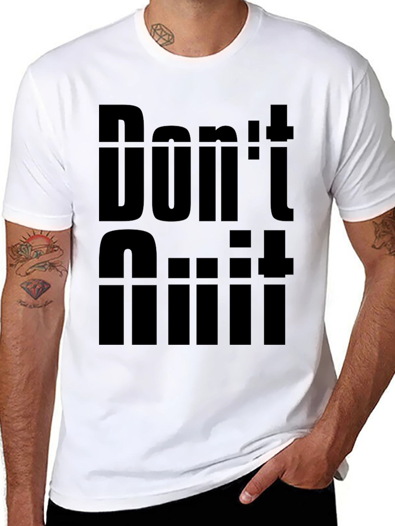Dont Quit Motivation Graphic Tee - Black