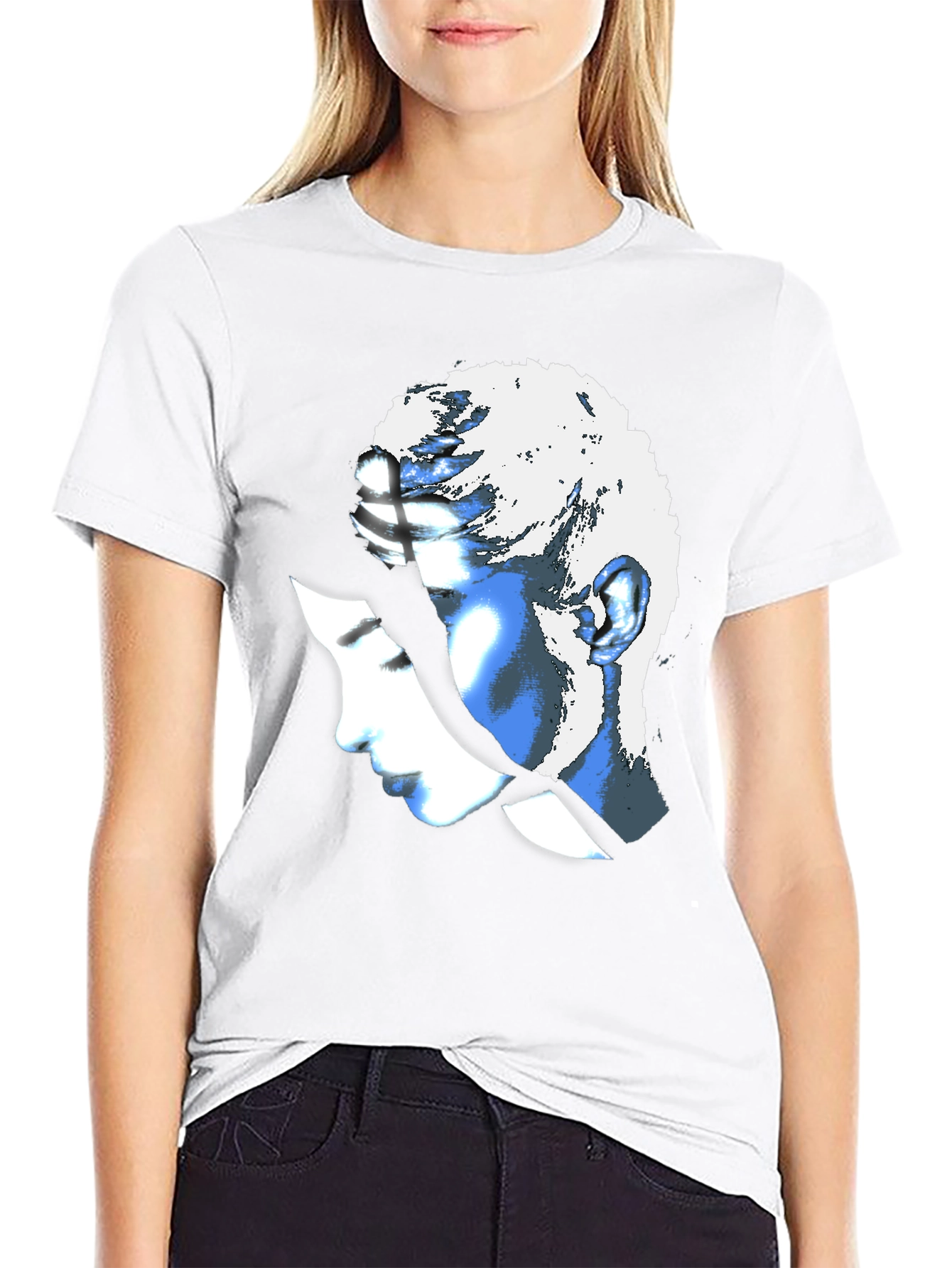 Abstract Woman Graphic Black T-Shirt