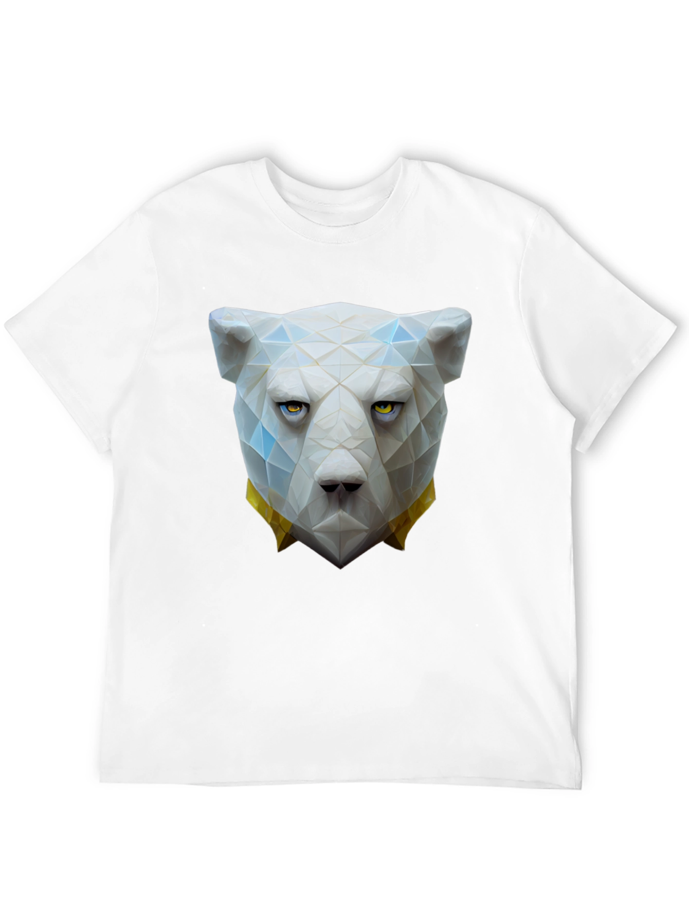 Geometric Polar Bear Graphic Tee - Unique Design