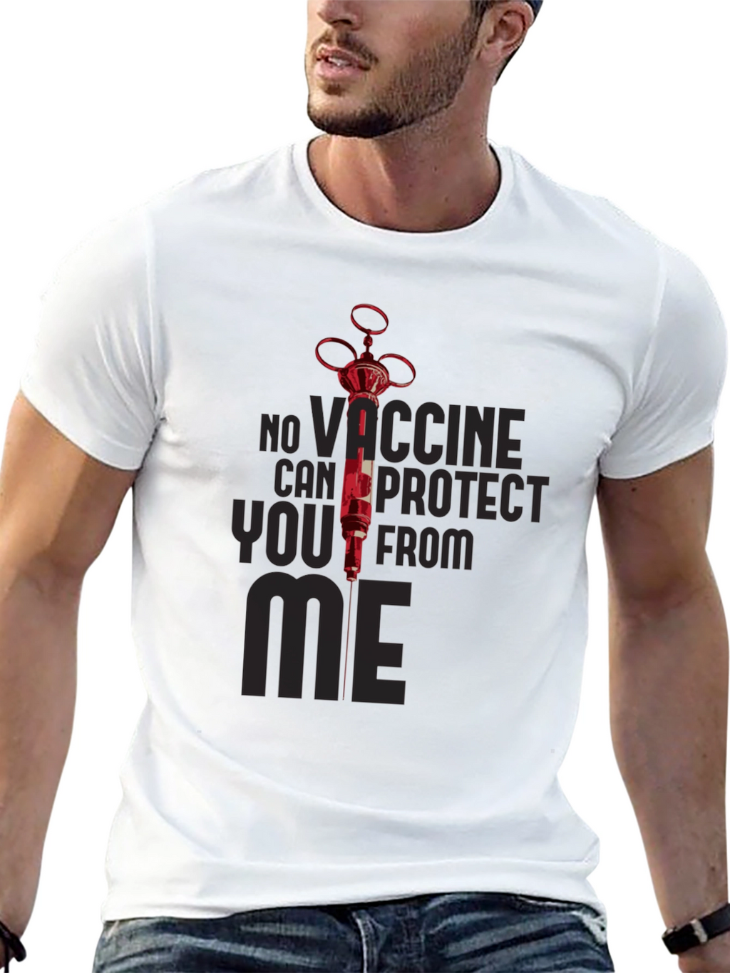 No Vaccine Can Protect You From Me Black T-Shirt