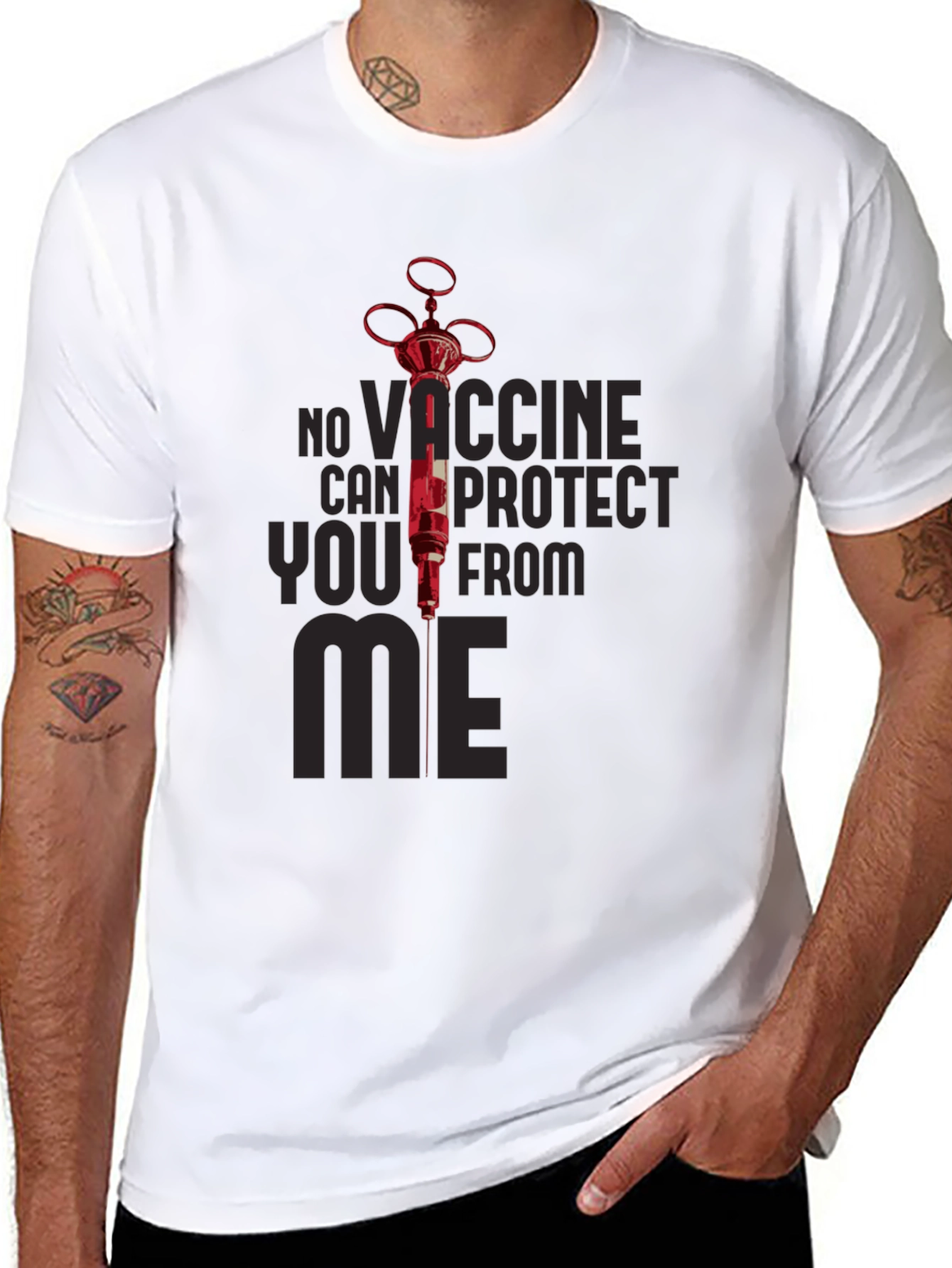 No Vaccine Can Protect You From Me Black T-Shirt