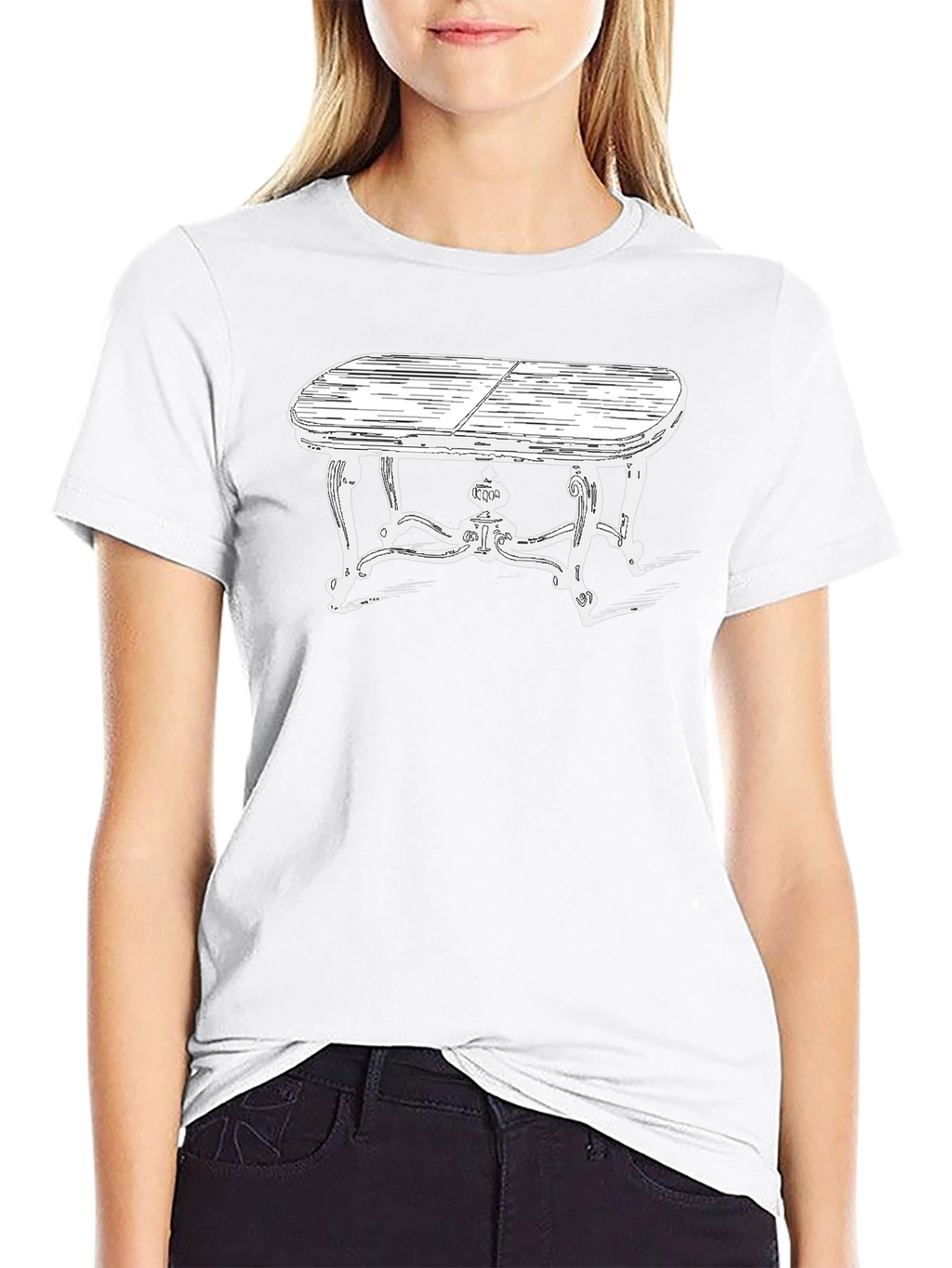 Black Table Sketch Graphic Tee