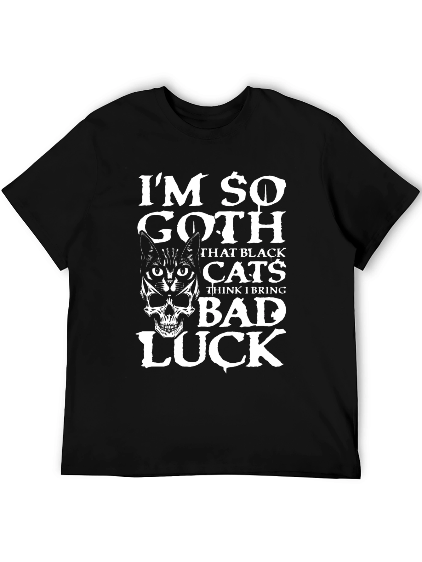 Im So Goth Black Cat & Skull Graphic T-Shirt