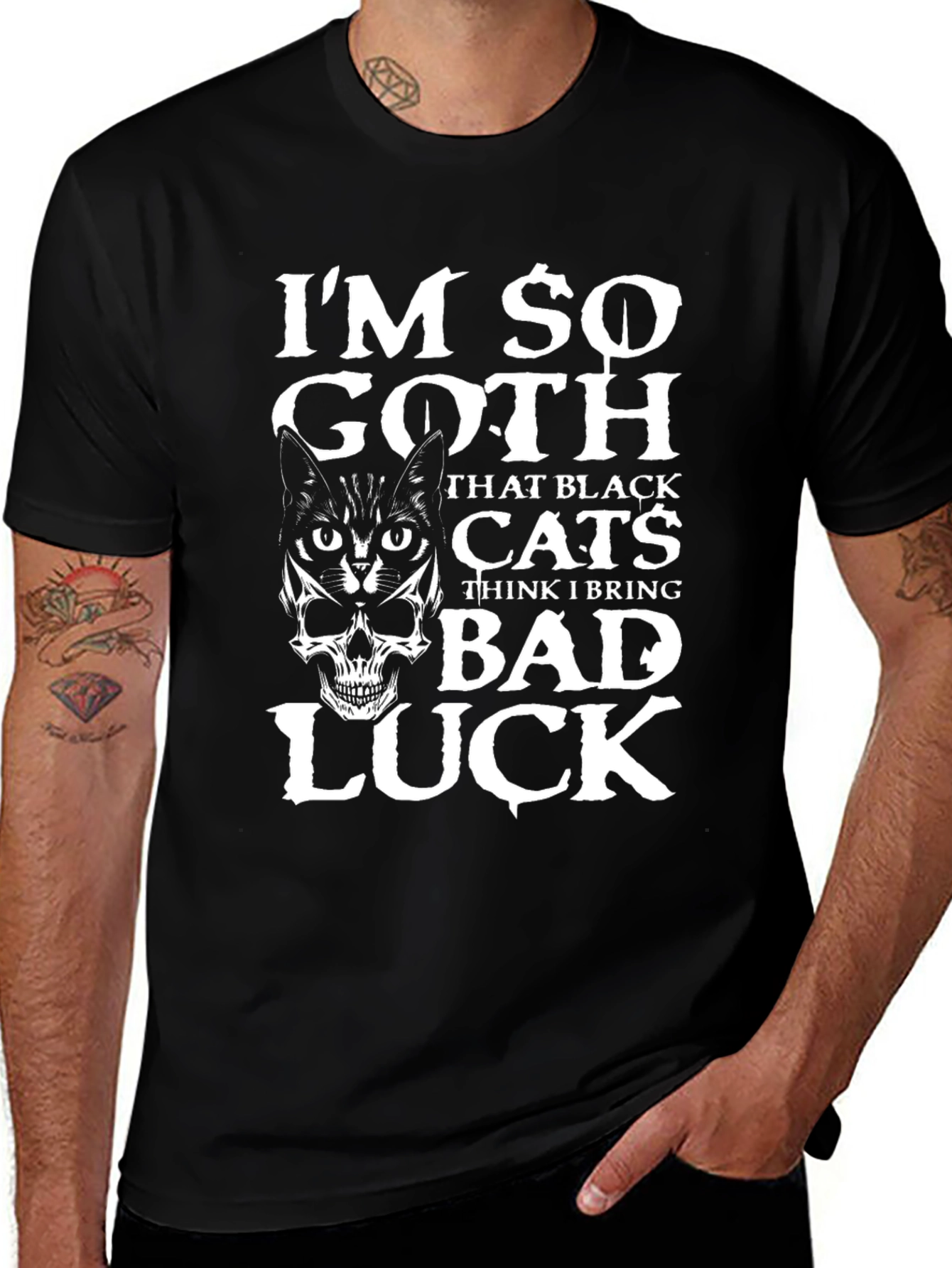 Im So Goth Black Cat & Skull Graphic T-Shirt