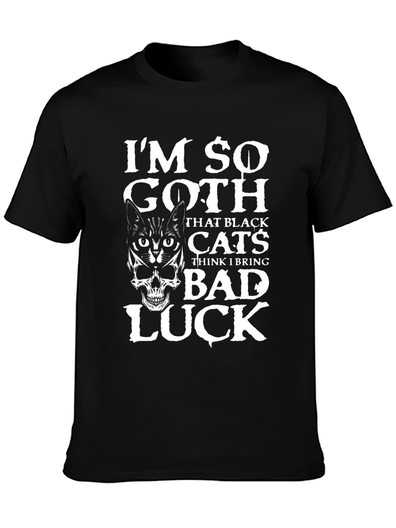 Im So Goth Black Cat & Skull Graphic T-Shirt