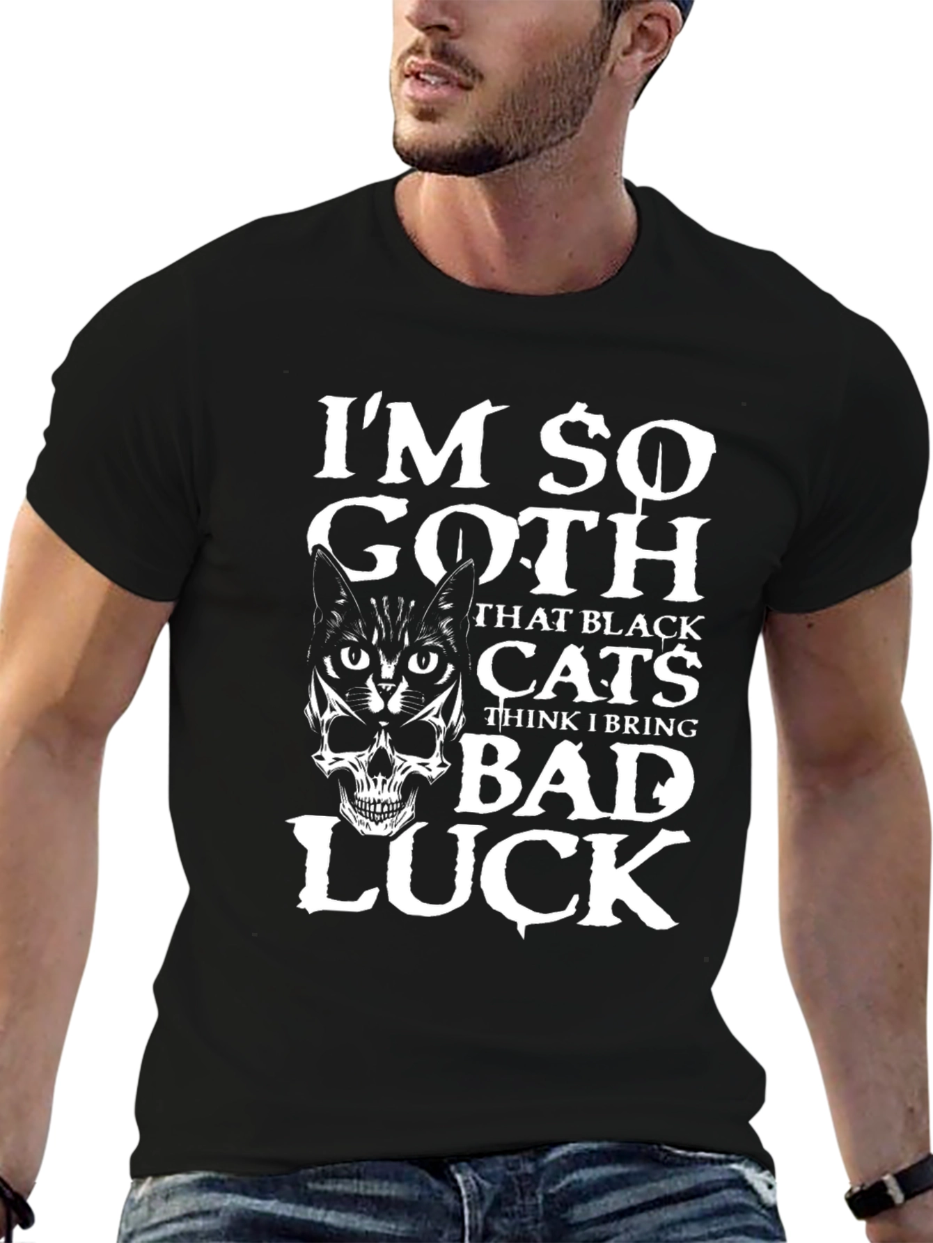Im So Goth Black Cat & Skull Graphic T-Shirt