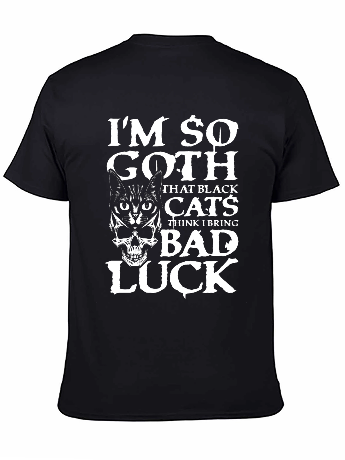 Im So Goth Black Cat & Skull Graphic T-Shirt