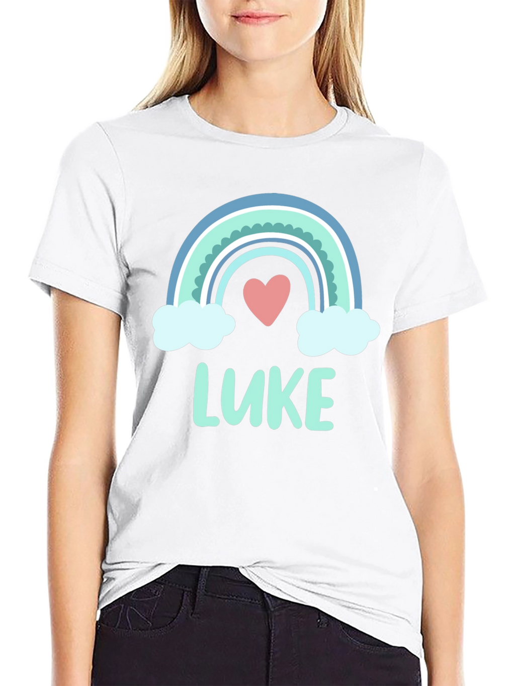 Rainbow Luke Heart Graphic Tee - Trendy Casual Shirt