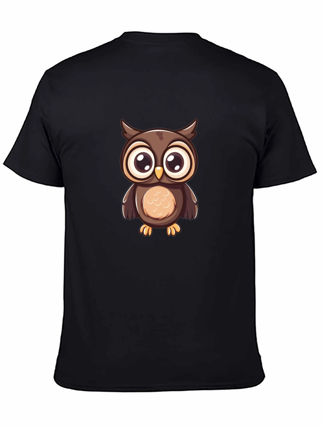 Owl Graphic Print Black T-Shirt