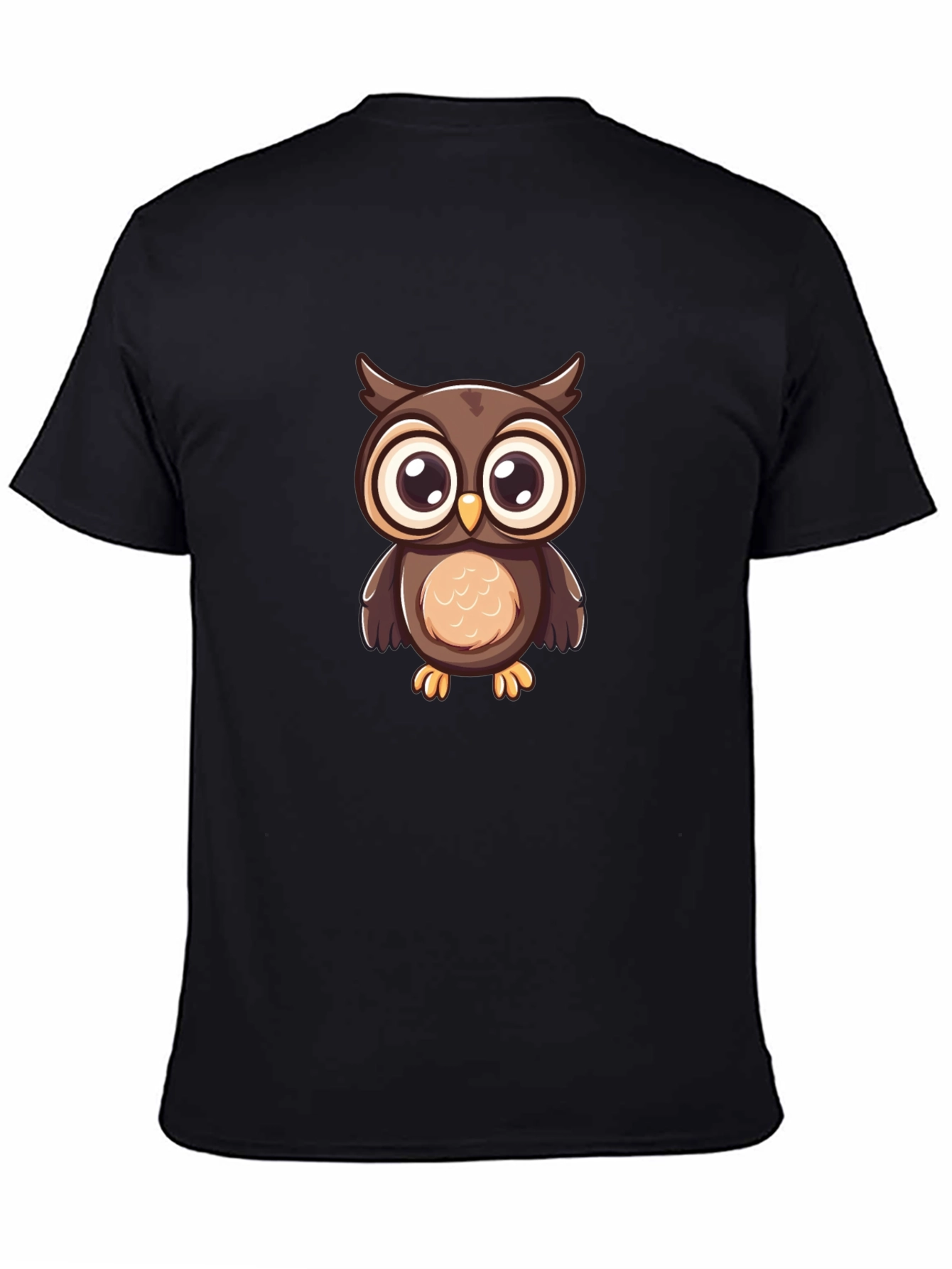 Owl Graphic Print Black T-Shirt