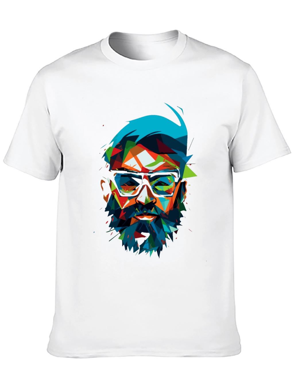 Geometric Beard T-Shirt - Abstract Pop Art Design