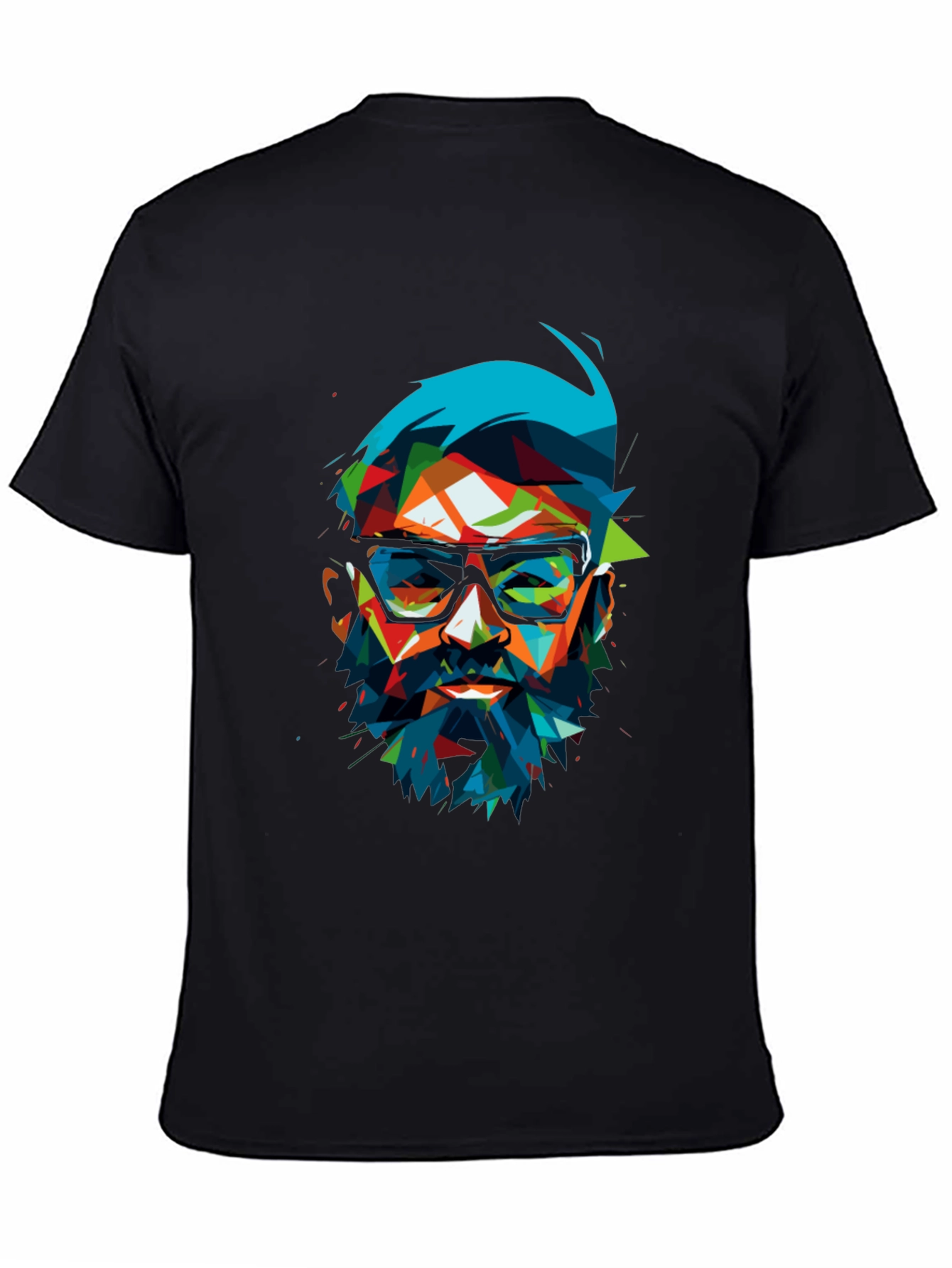 Geometric Beard T-Shirt - Abstract Pop Art Design