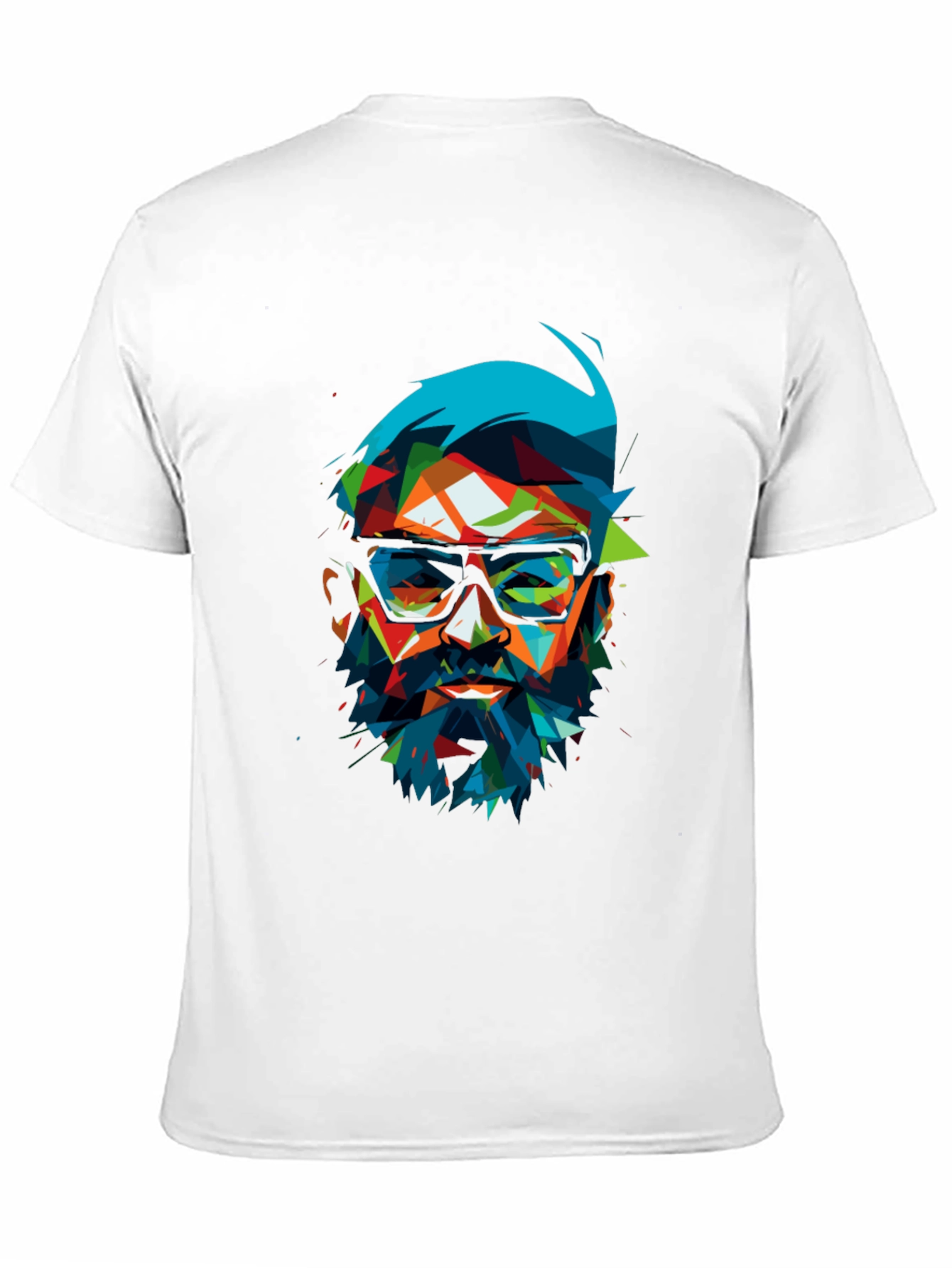 Geometric Beard T-Shirt - Abstract Pop Art Design