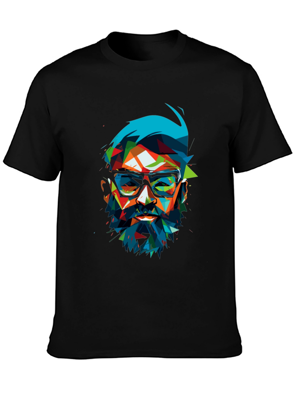 Geometric Beard T-Shirt - Abstract Pop Art Design