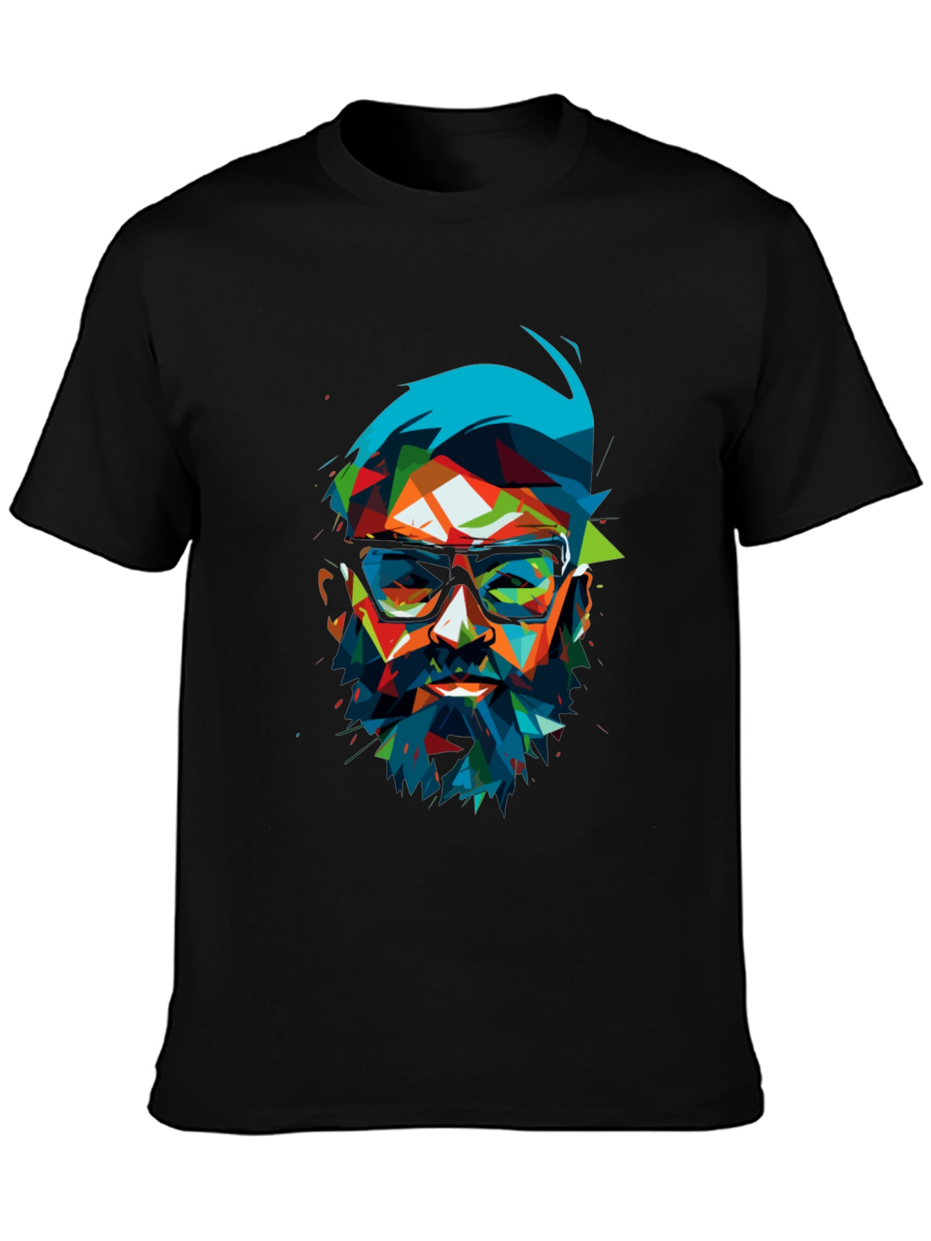 Geometric Beard T-Shirt - Abstract Pop Art Design
