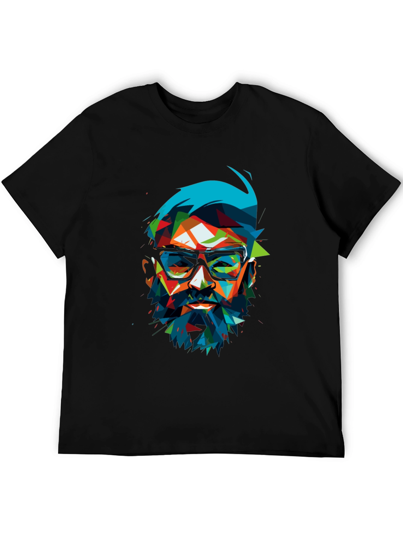 Geometric Beard T-Shirt - Abstract Pop Art Design