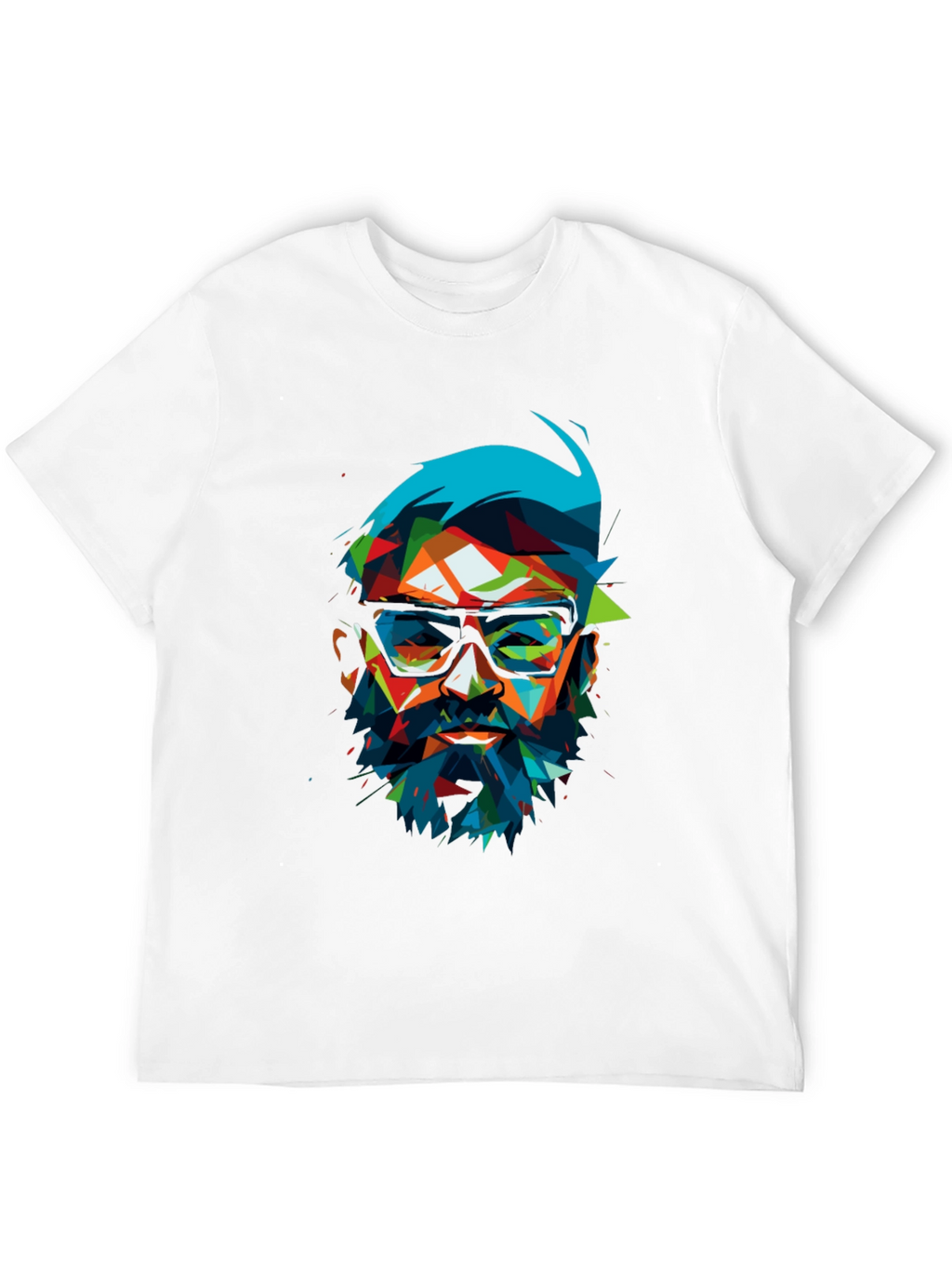 Geometric Beard T-Shirt - Abstract Pop Art Design