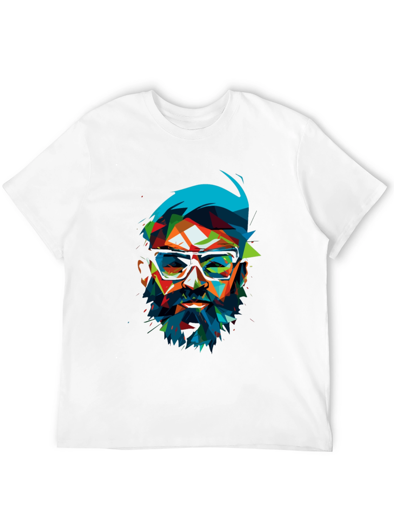 Geometric Beard T-Shirt - Abstract Pop Art Design