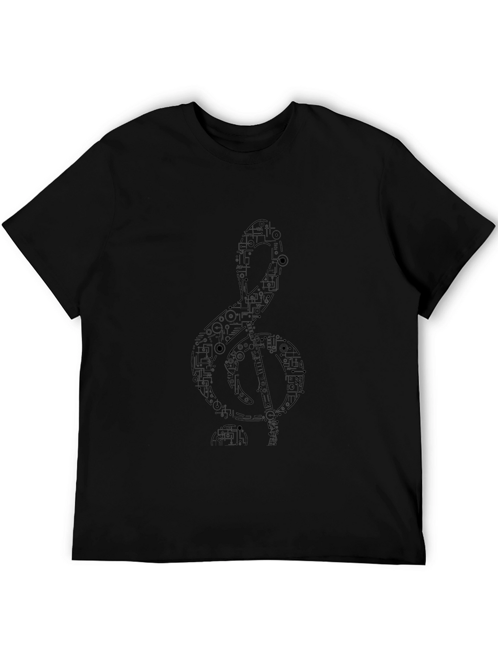 Abstract Treble Clef Black T-Shirt