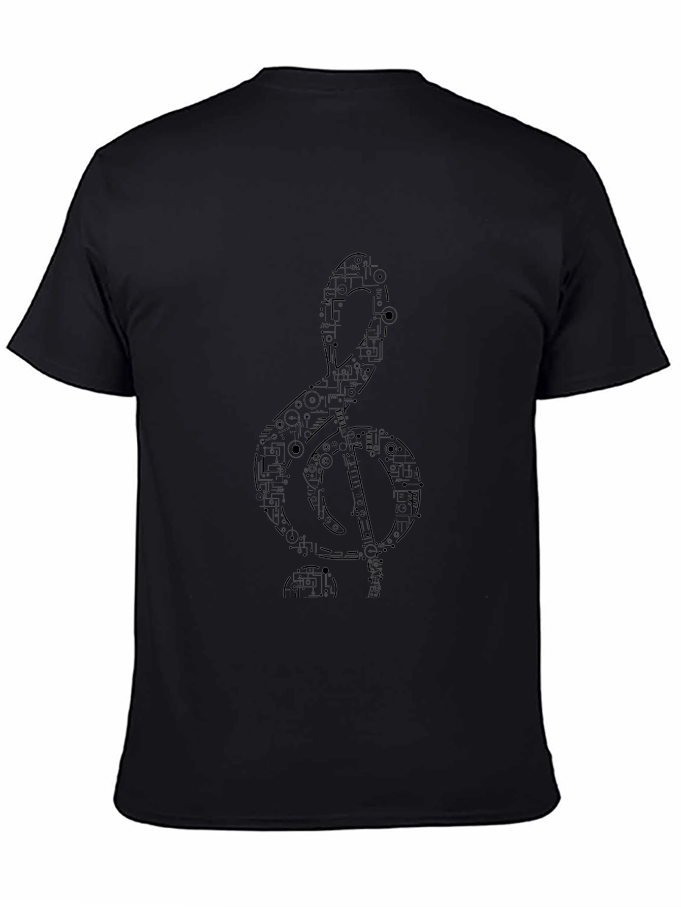 Abstract Treble Clef Black T-Shirt