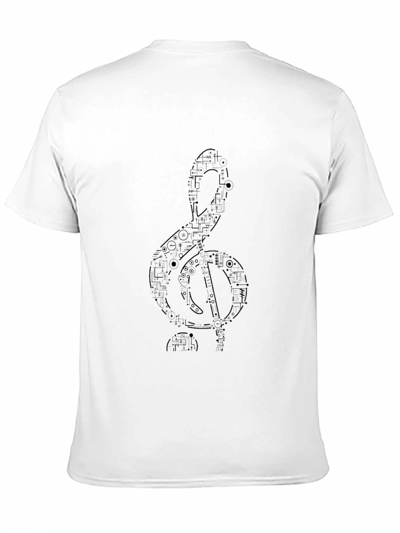 Abstract Treble Clef Black T-Shirt