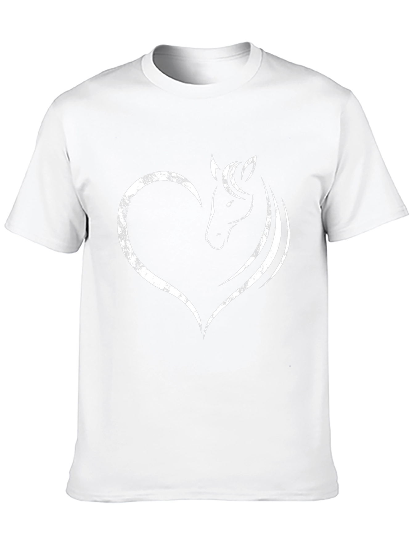 Heart Horse Graphic Tee - Stylish Black T-Shirt