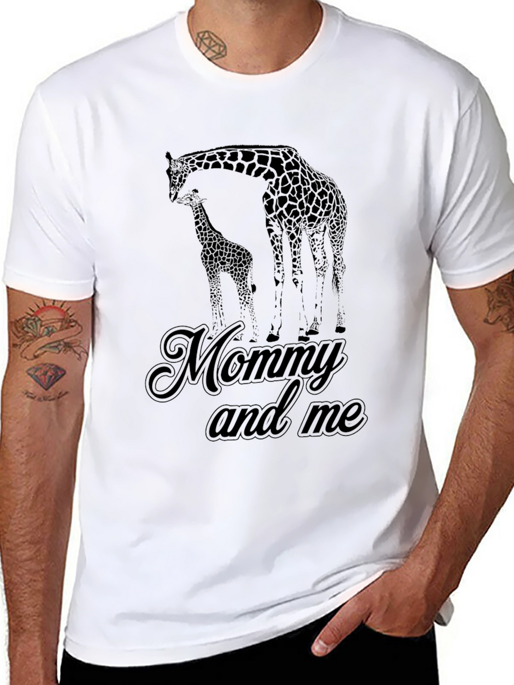 Mommy and Me Giraffe Black T-Shirt