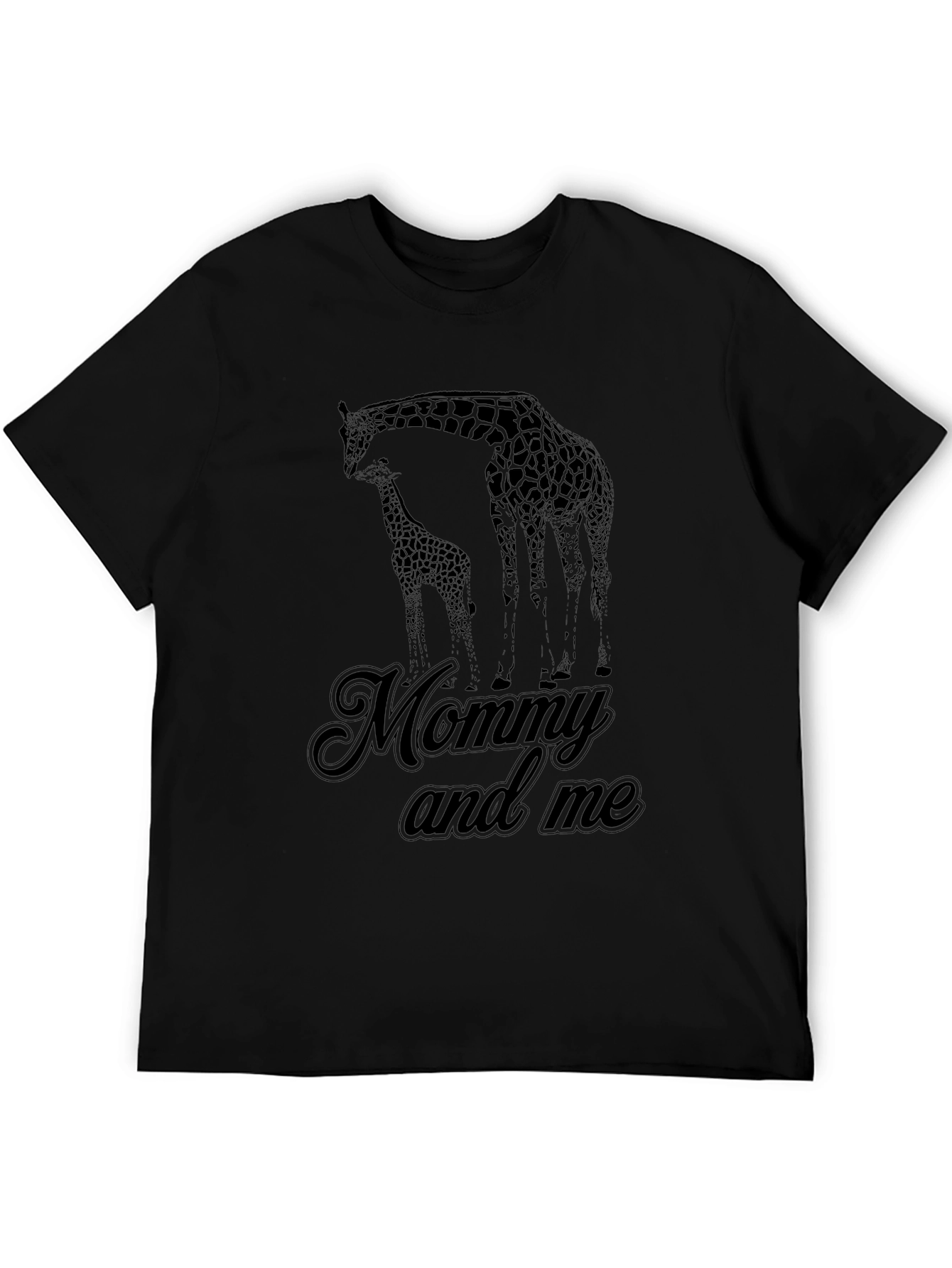 Mommy and Me Giraffe Black T-Shirt