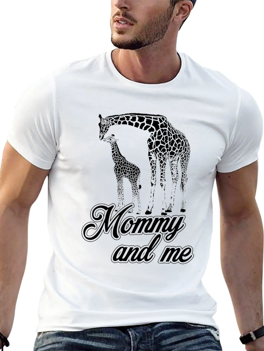 Mommy and Me Giraffe Black T-Shirt