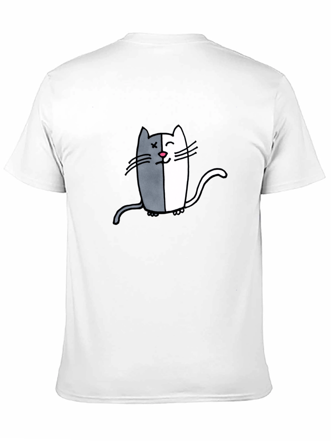 Two-Faced Cat Graphic Tee - Black