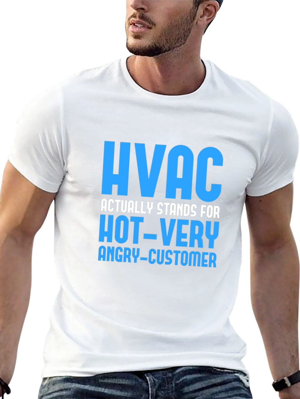 HVAC Hot Very Angry Customer Funny Black T-Shirt
