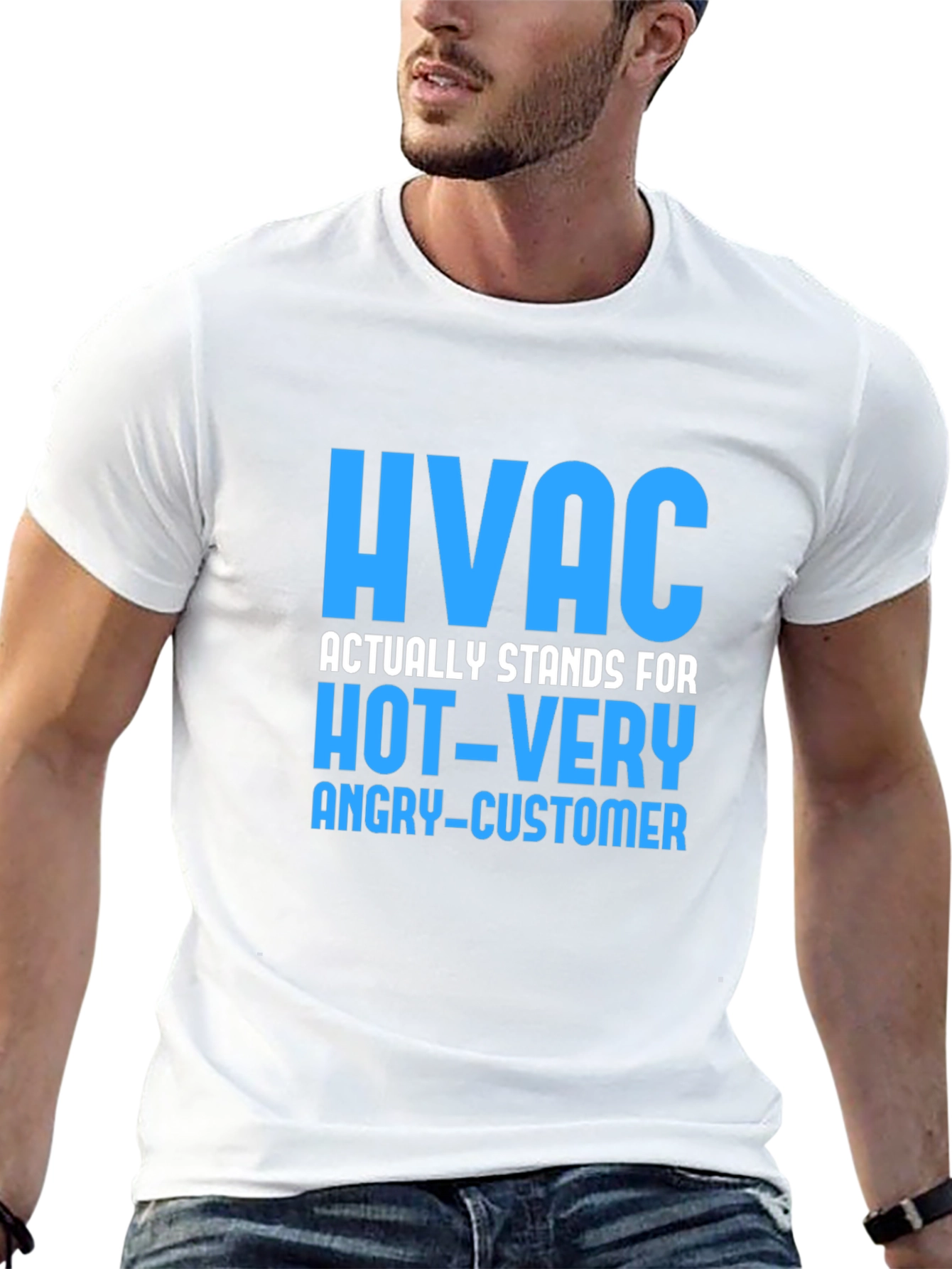 HVAC Hot Very Angry Customer Funny Black T-Shirt