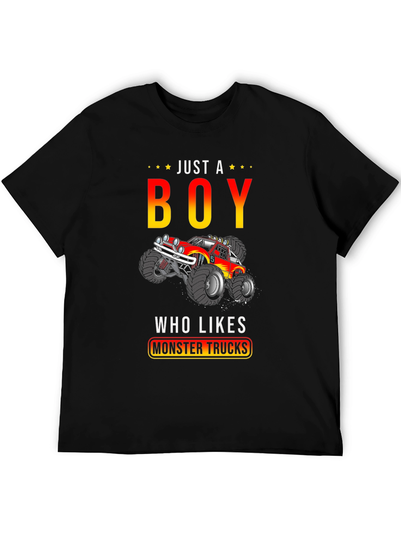 Just A Boy Who Likes Monster Trucks T-Shirt