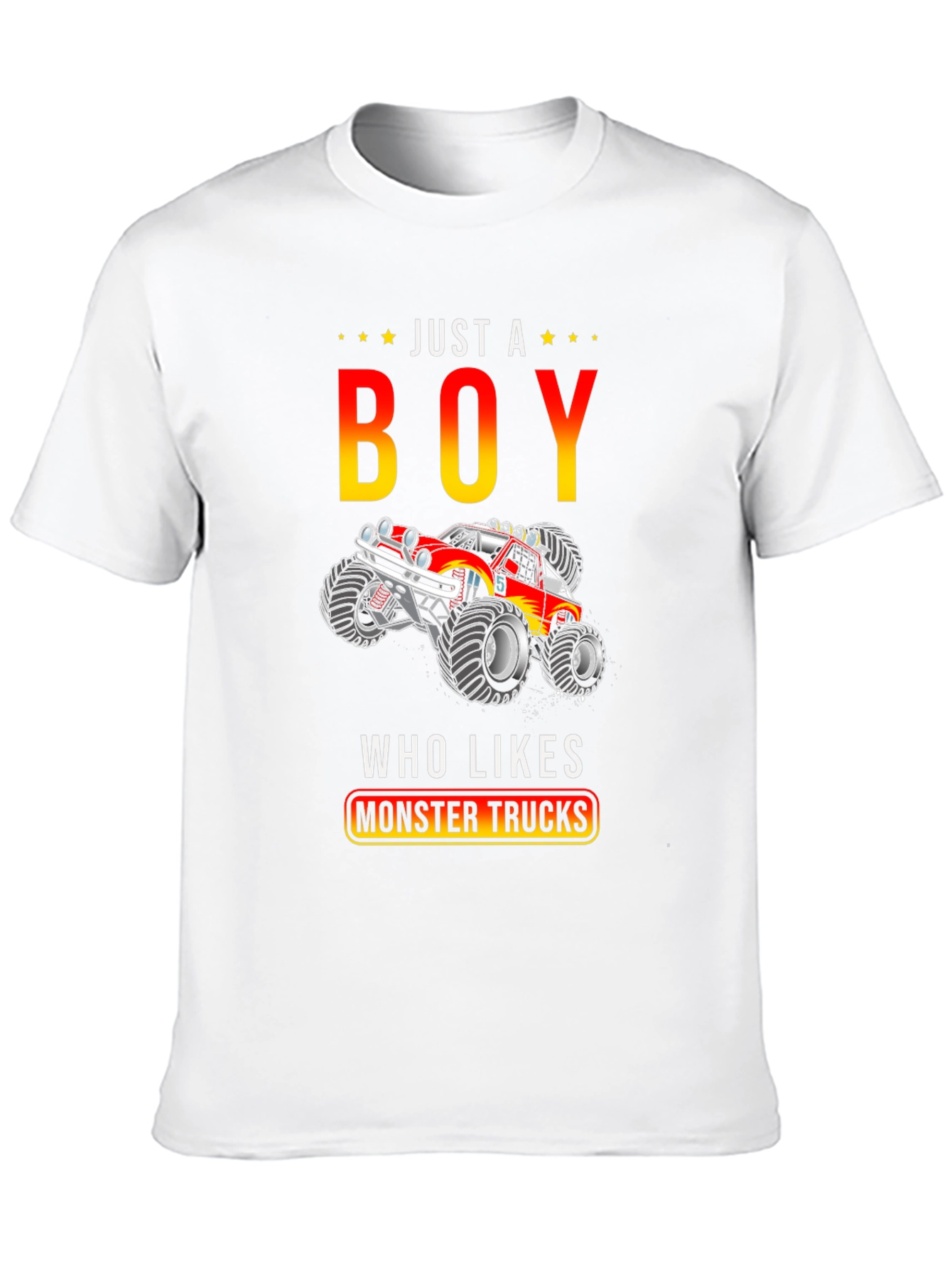 Just A Boy Who Likes Monster Trucks T-Shirt