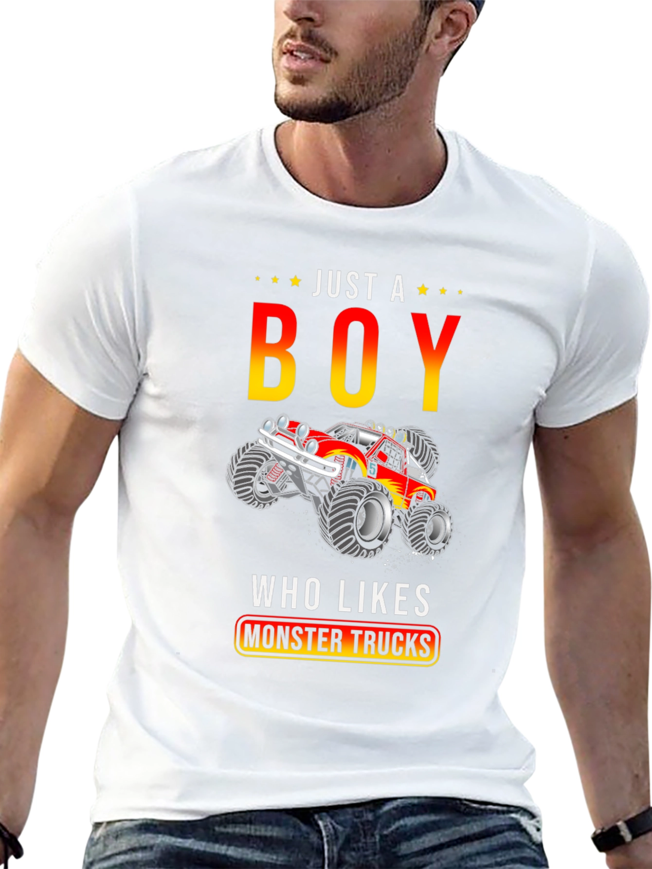 Just A Boy Who Likes Monster Trucks T-Shirt