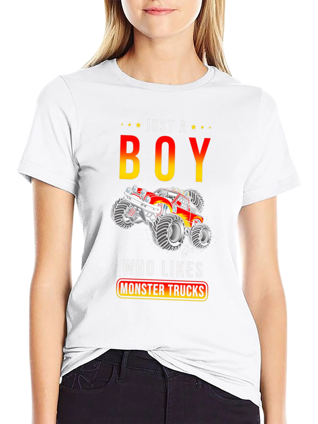 Just A Boy Who Likes Monster Trucks T-Shirt