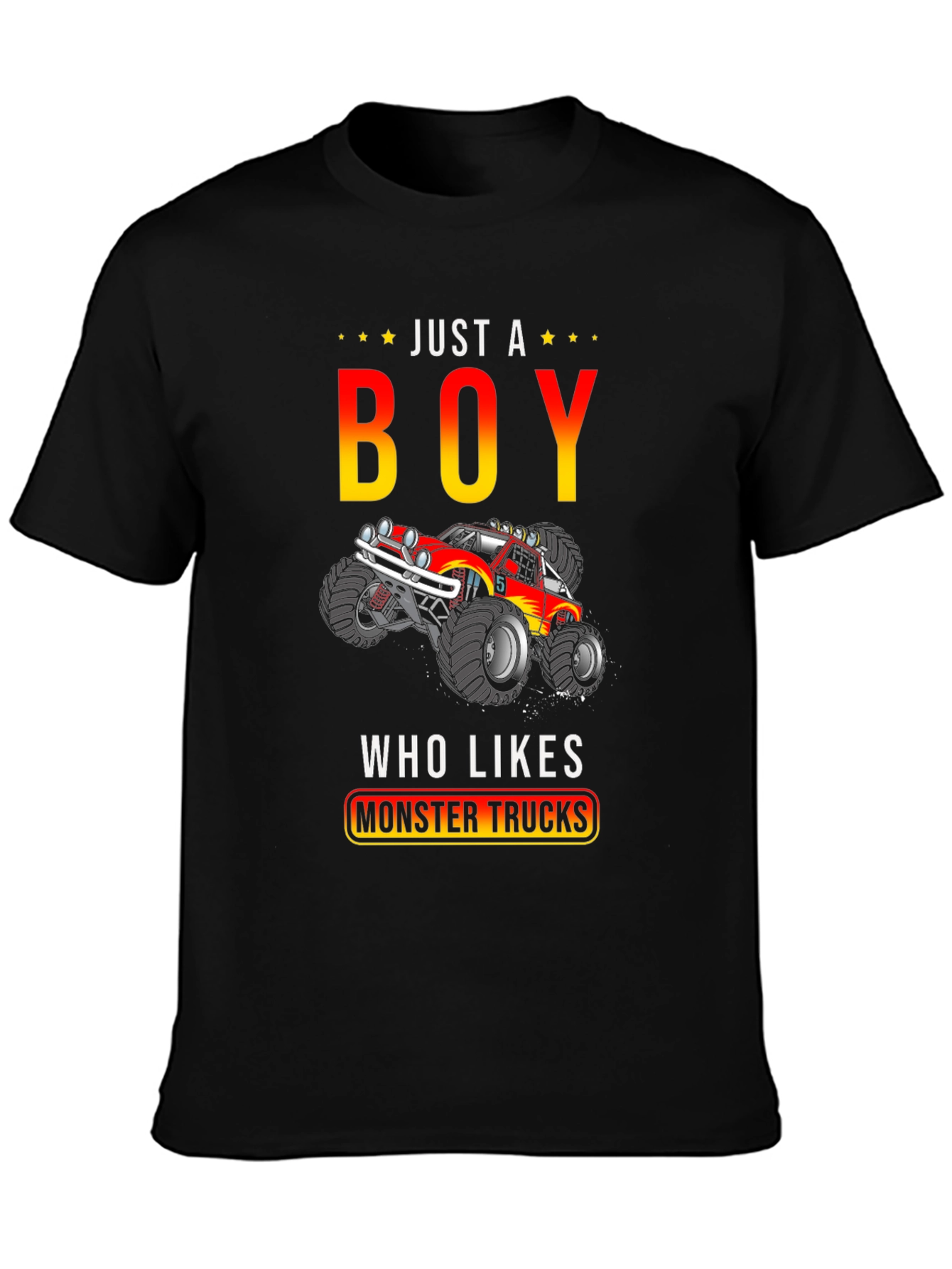 Just A Boy Who Likes Monster Trucks T-Shirt