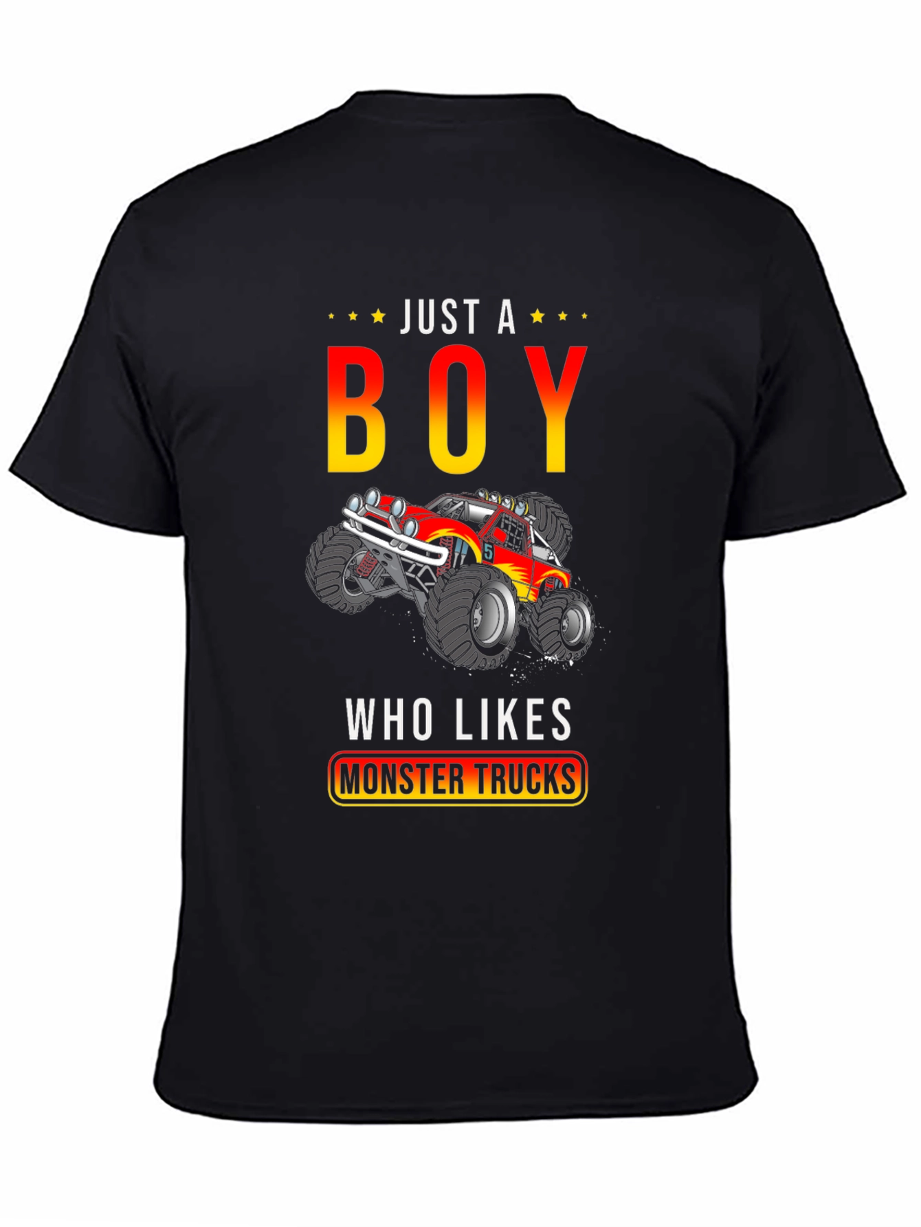 Just A Boy Who Likes Monster Trucks T-Shirt