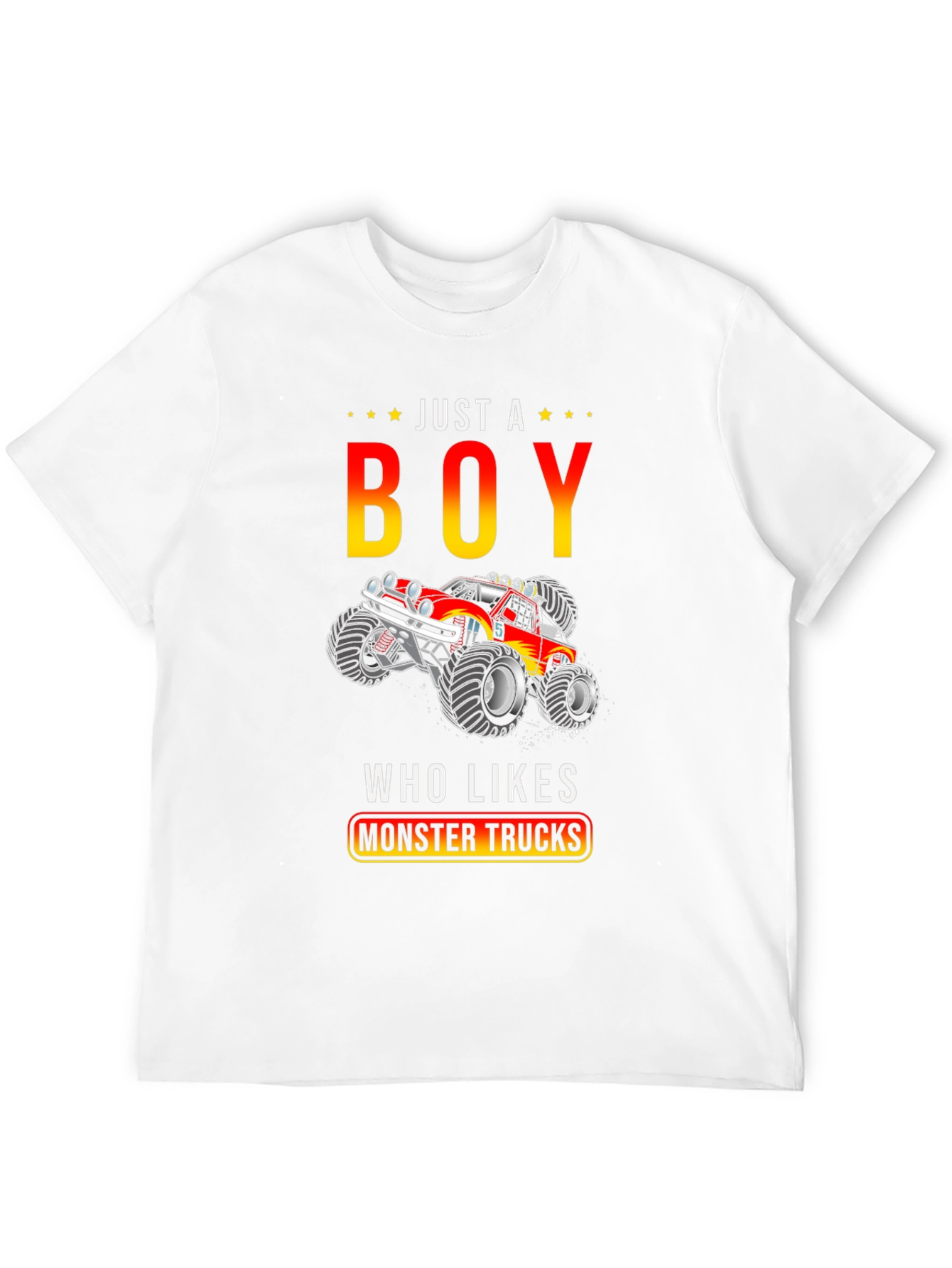 Just A Boy Who Likes Monster Trucks T-Shirt
