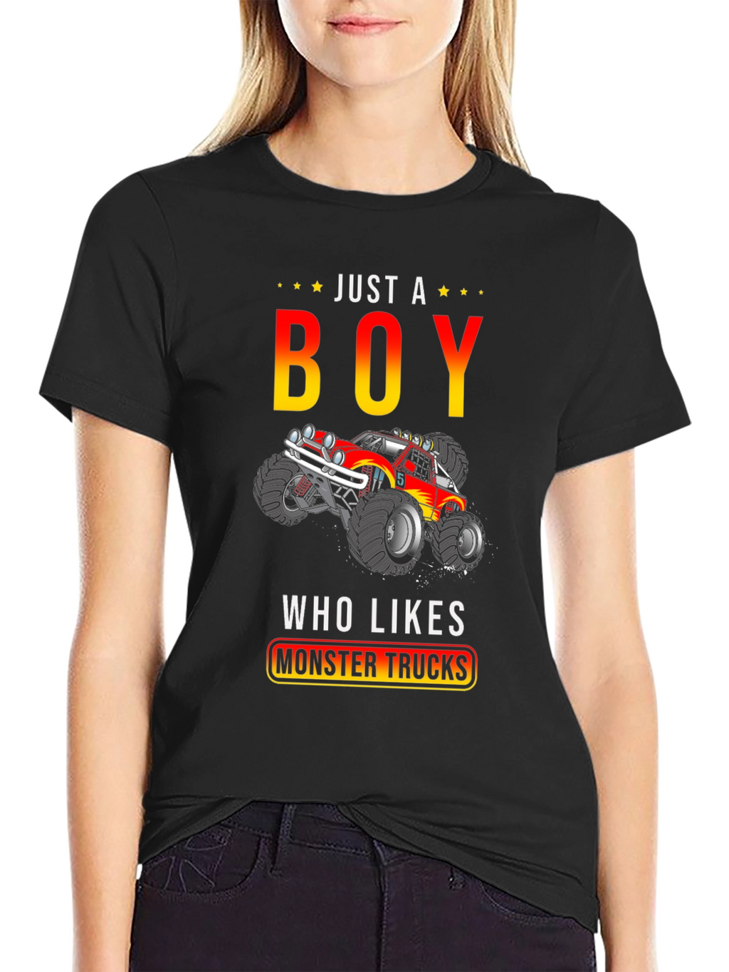 Just A Boy Who Likes Monster Trucks T-Shirt