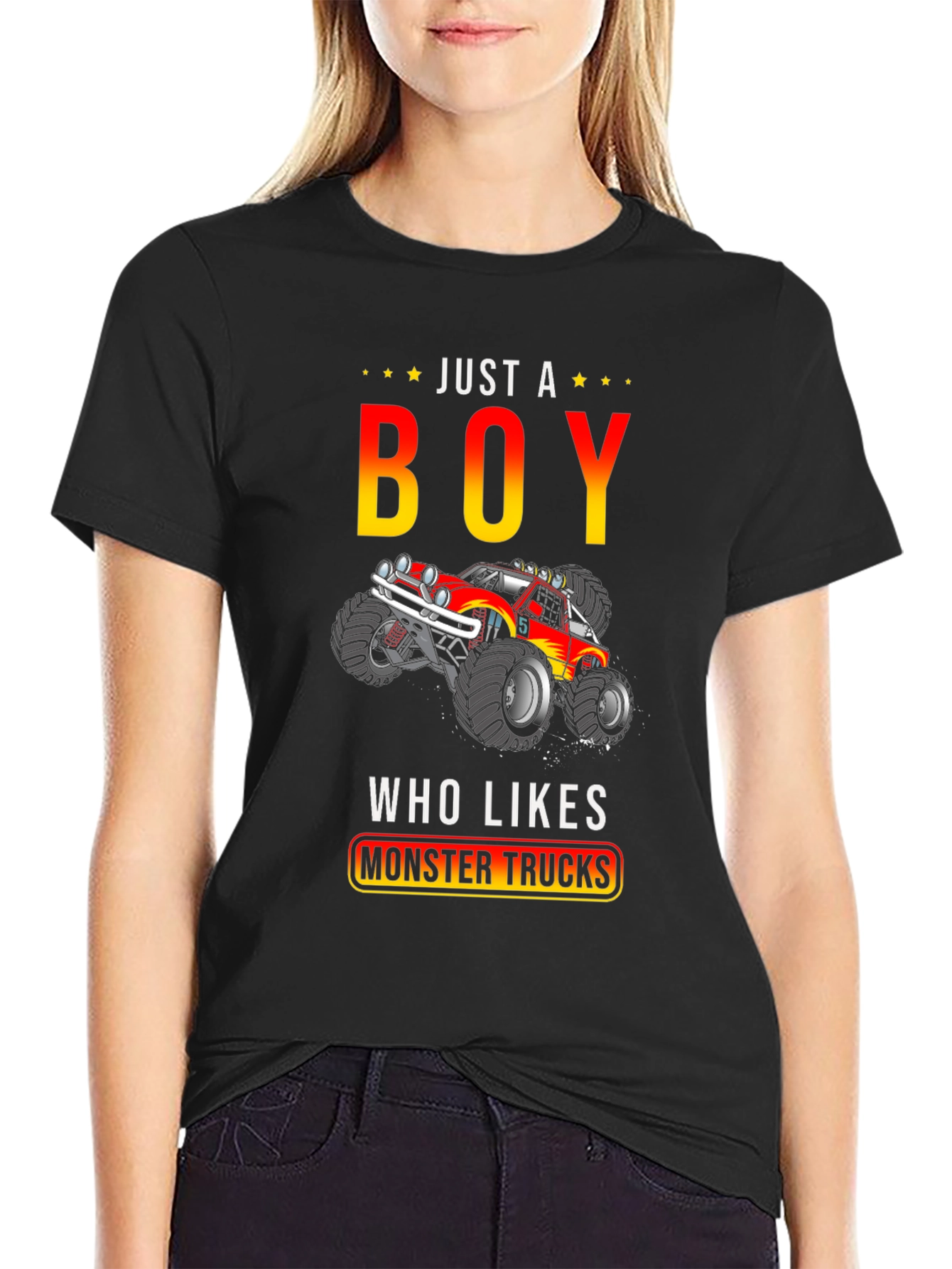 Just A Boy Who Likes Monster Trucks T-Shirt
