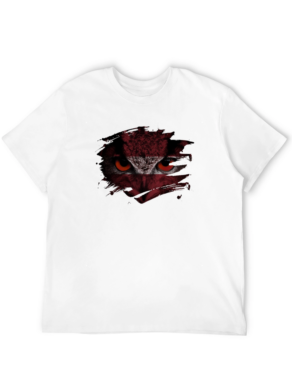 Owl Eyes Graphic Print Tee - Mens Black T-Shirt